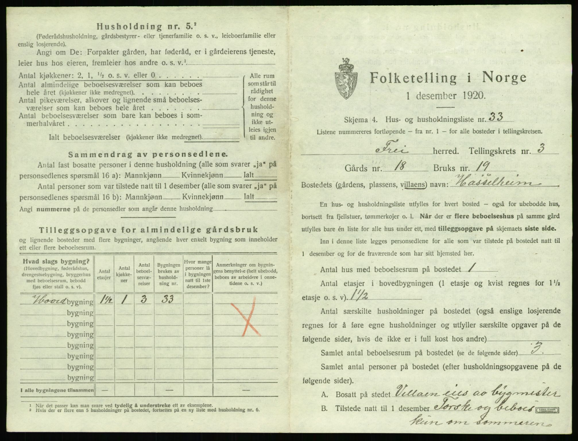 SAT, 1920 census for Frei, 1920, p. 323