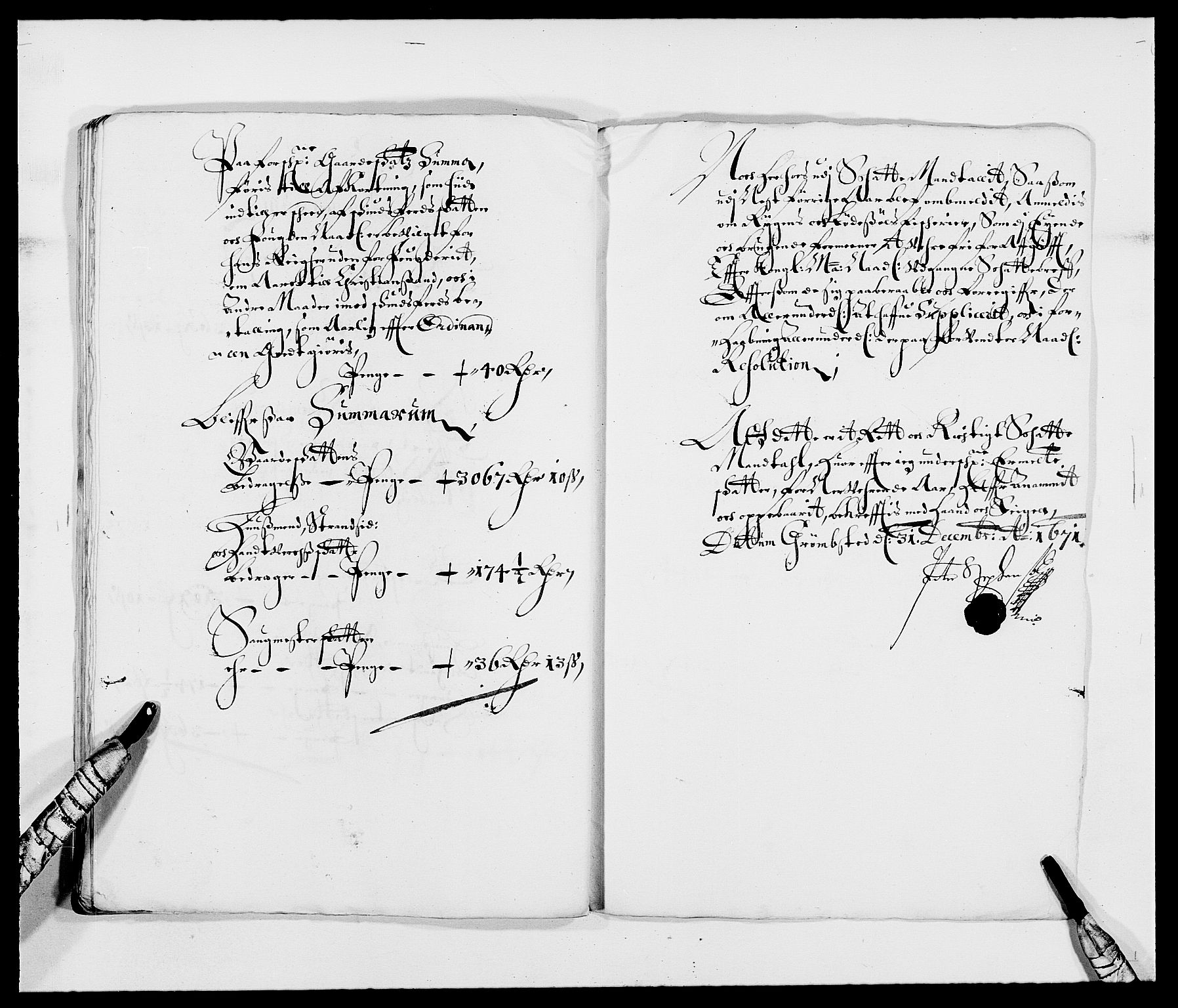 Rentekammeret inntil 1814, Reviderte regnskaper, Fogderegnskap, AV/RA-EA-4092/R39/L2299: Fogderegnskap Nedenes, 1670-1671, p. 233