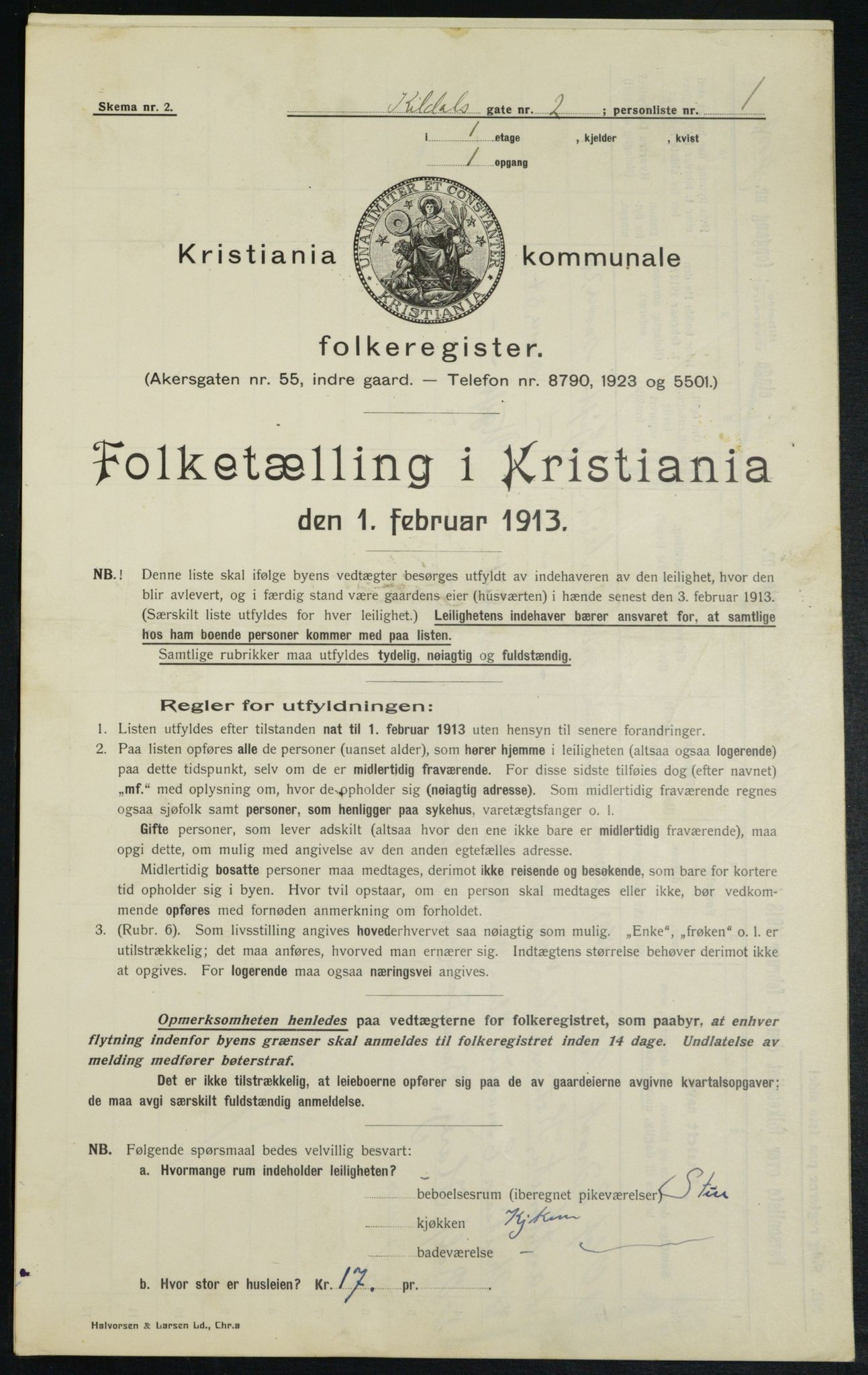 OBA, Municipal Census 1913 for Kristiania, 1913, p. 49230