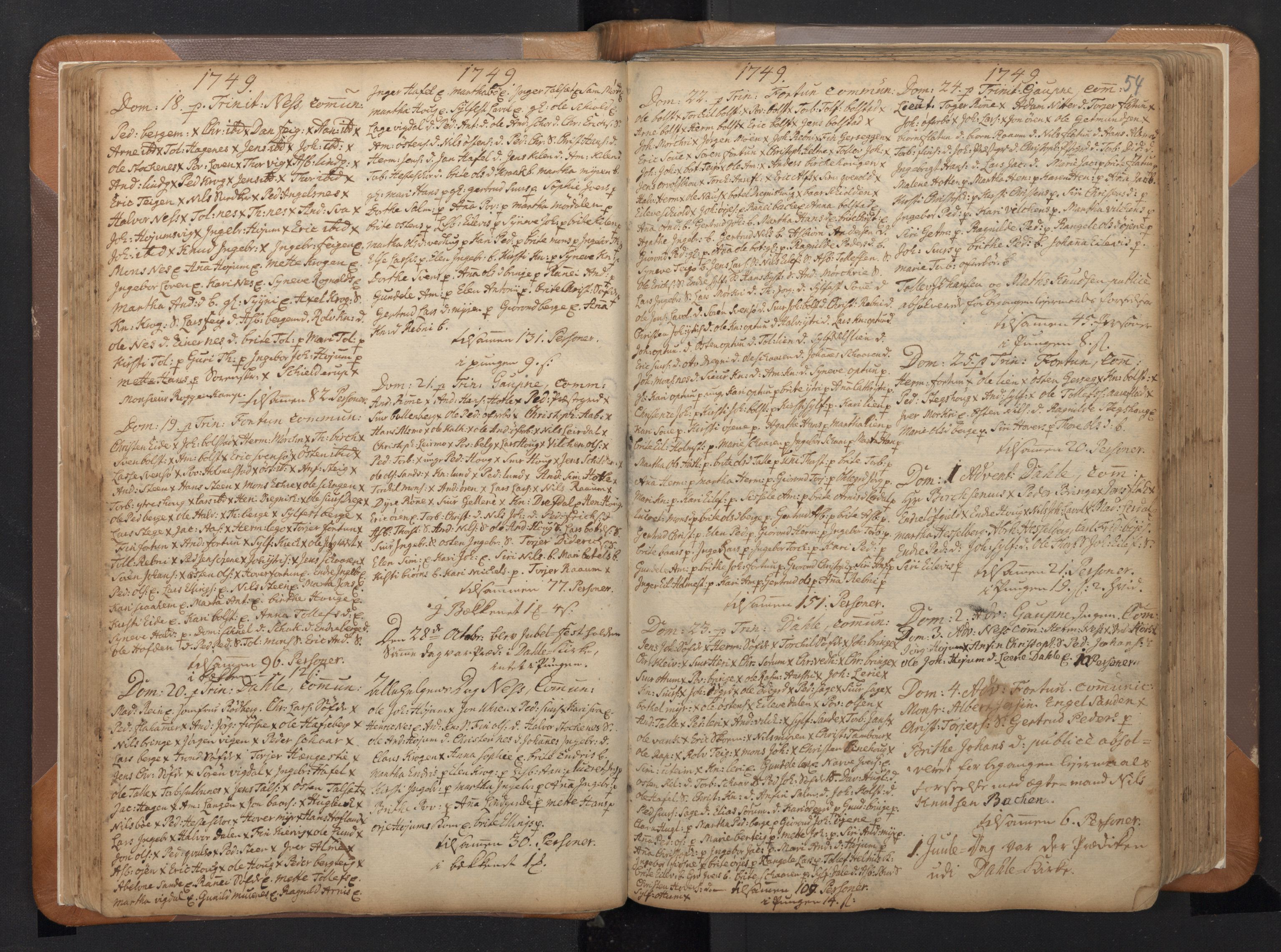 Luster sokneprestembete, SAB/A-81101/H/Haa/Haaa/L0002: Parish register (official) no. A 2, 1751-1796, p. 53b-54a