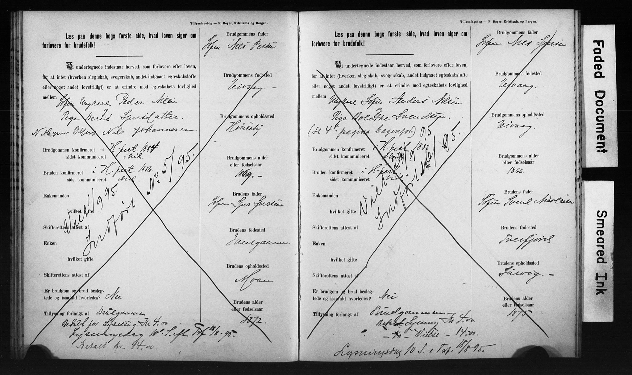 Hammerfest sokneprestkontor, AV/SATØ-S-1347/I/Ib/L0070/0003: Banns register no. 70.3, 1893-1896