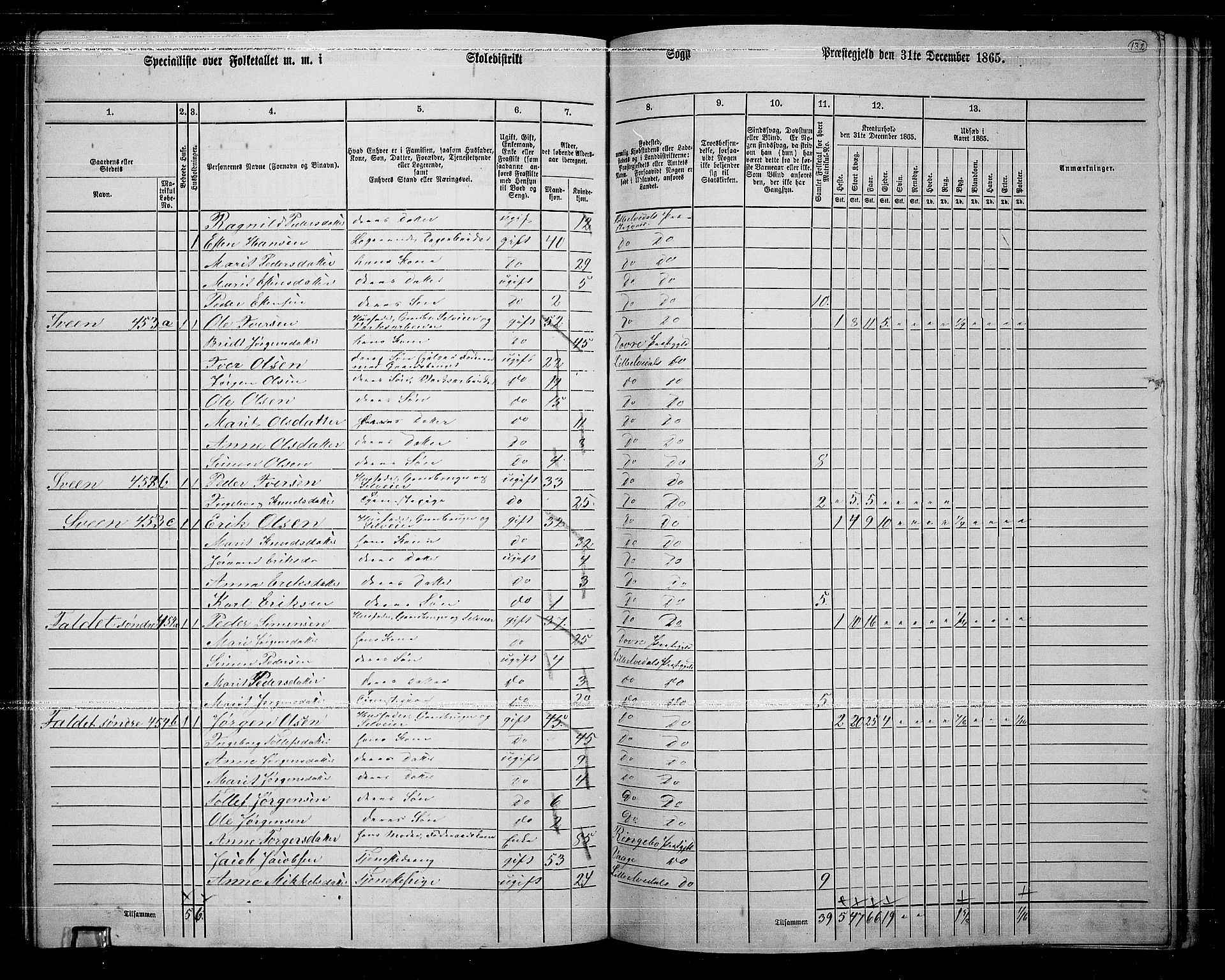 RA, 1865 census for Lille Elvedalen, 1865, p. 112