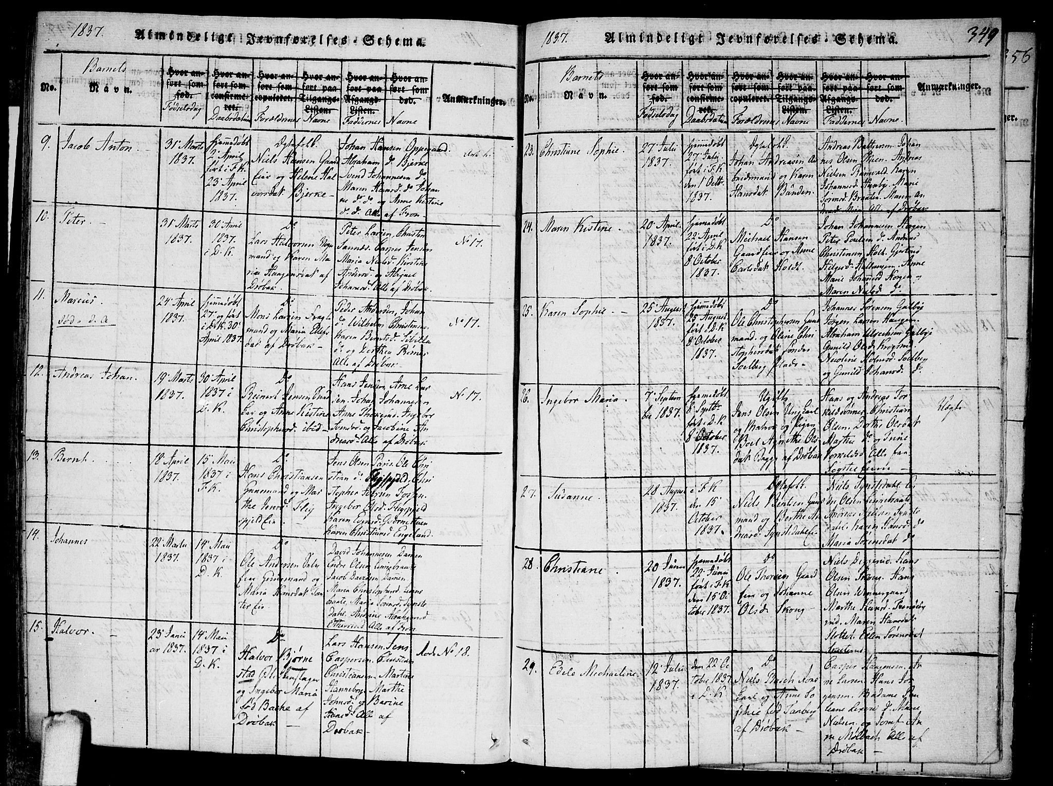 Drøbak prestekontor Kirkebøker, SAO/A-10142a/F/Fa/L0001: Parish register (official) no. I 1, 1816-1842, p. 349