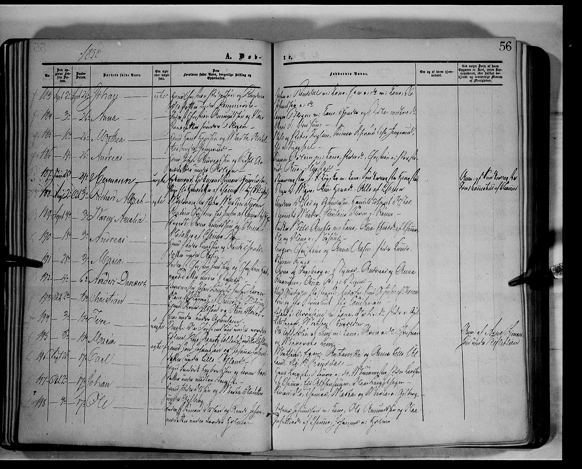 Fåberg prestekontor, AV/SAH-PREST-086/H/Ha/Haa/L0006: Parish register (official) no. 6A, 1855-1867, p. 56