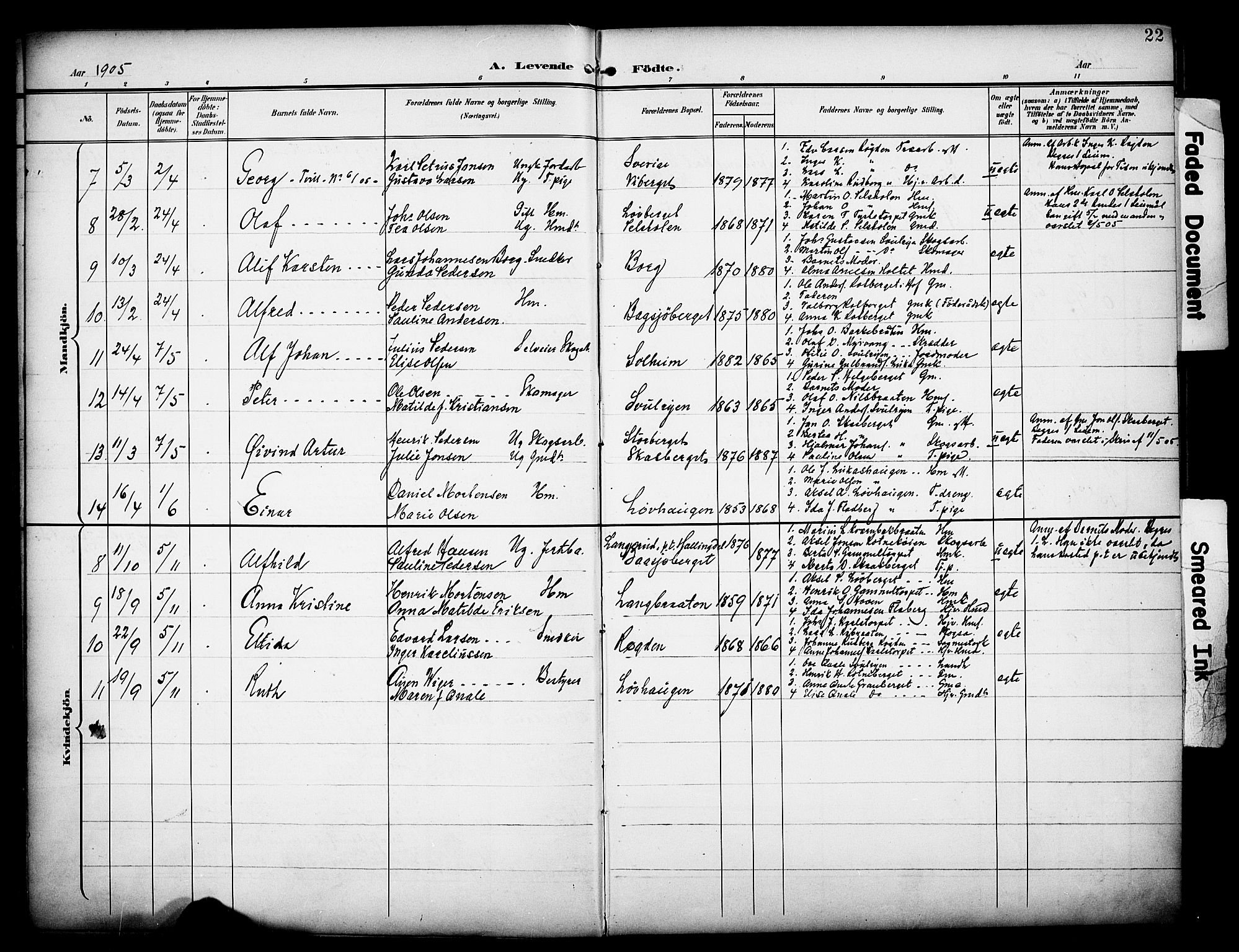 Grue prestekontor, SAH/PREST-036/H/Ha/Haa/L0014: Parish register (official) no. 14, 1898-1915, p. 22