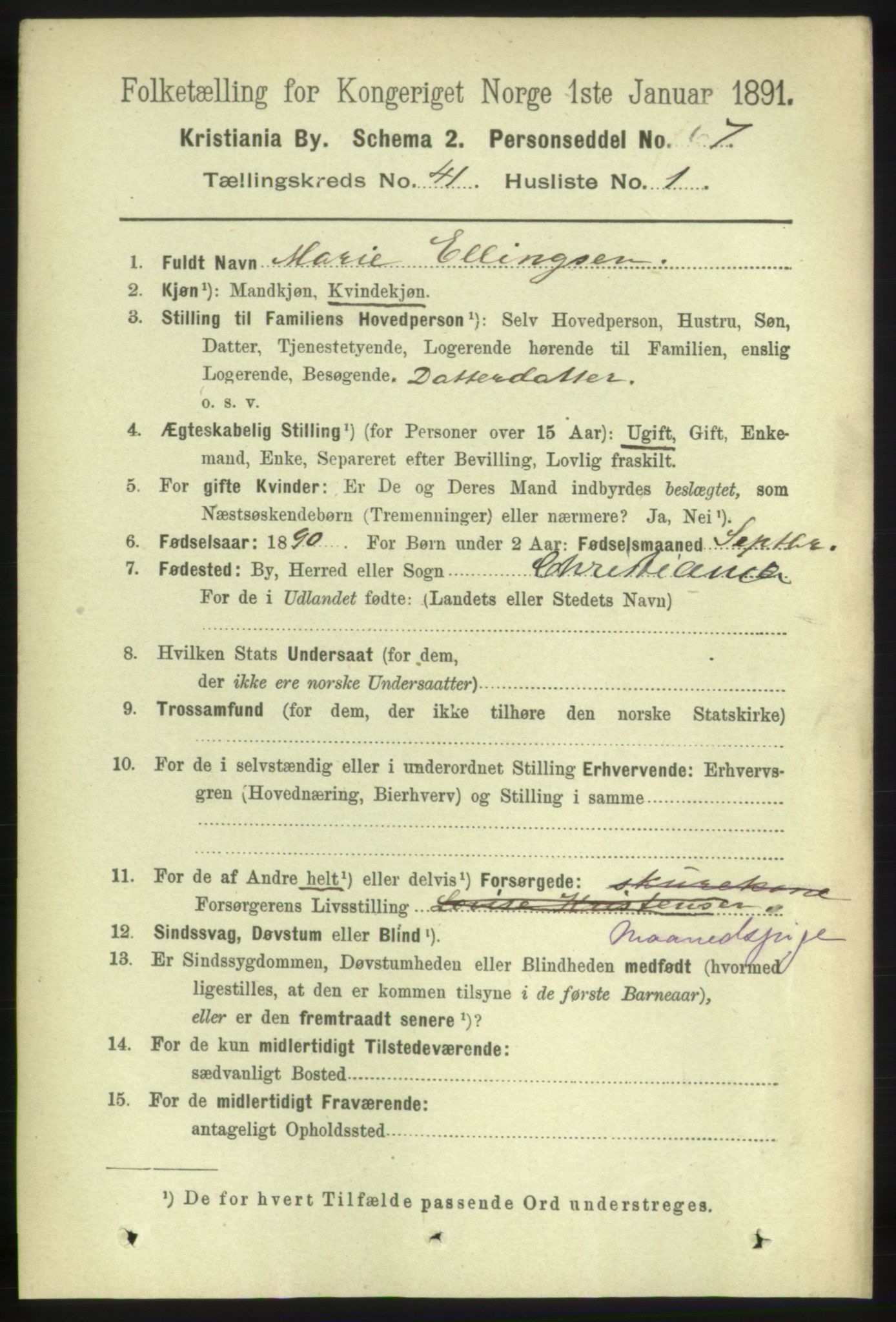 RA, 1891 census for 0301 Kristiania, 1891, p. 23740