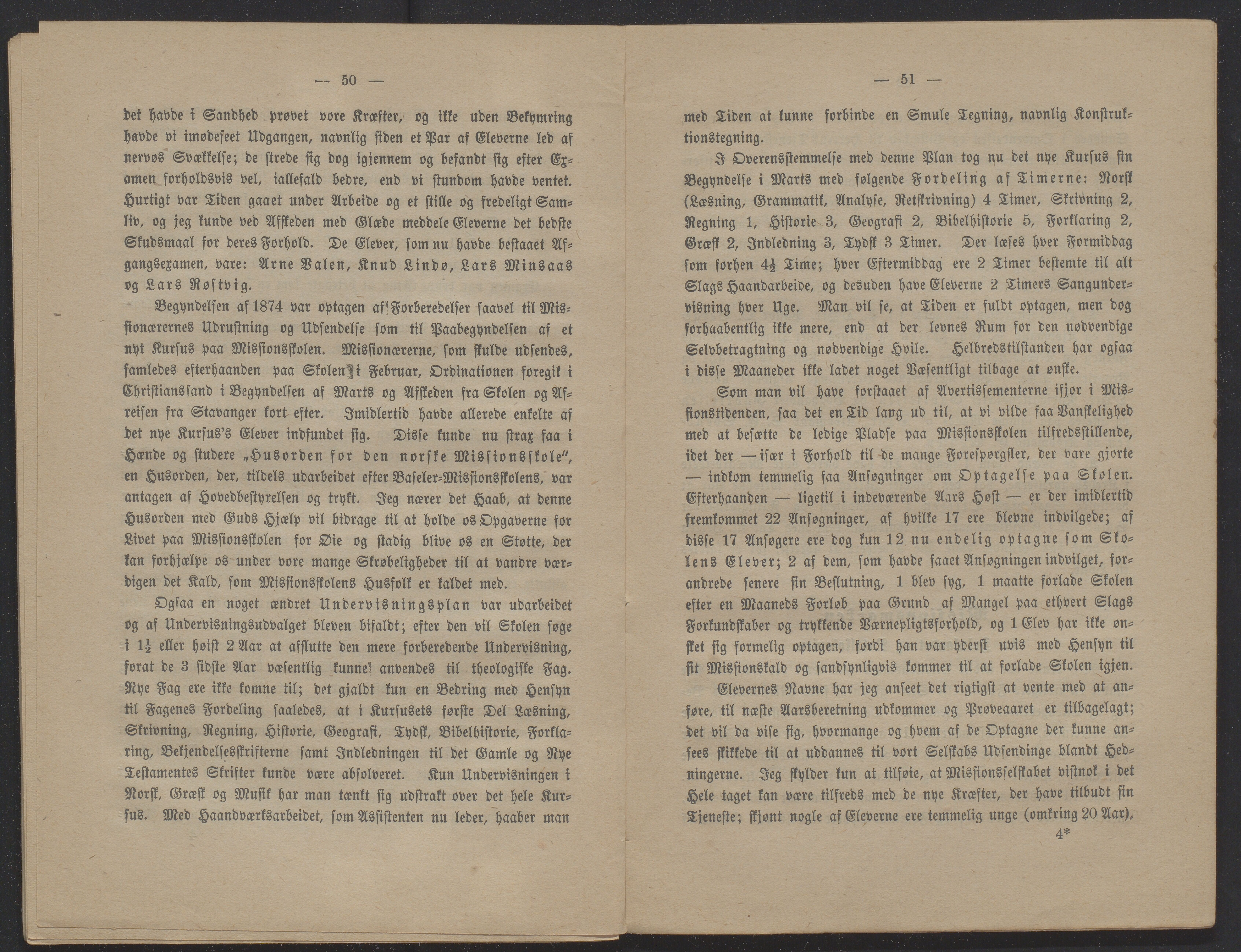 Det Norske Misjonsselskap - hovedadministrasjonen, VID/MA-A-1045/D/Db/Dba/L0338/0002: Beretninger, Bøker, Skrifter o.l   / Årsberetninger 32, 1874, p. 50-51