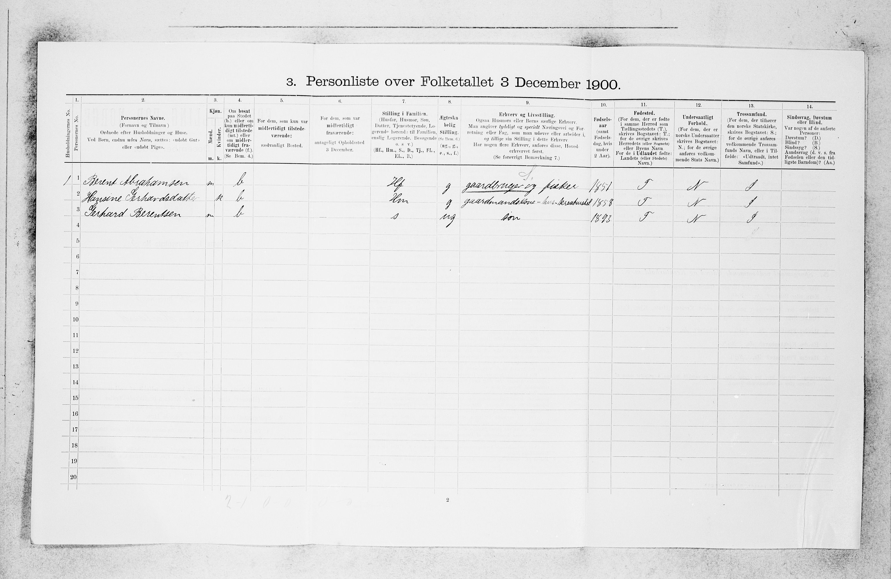 SAB, 1900 census for Askvoll, 1900, p. 755