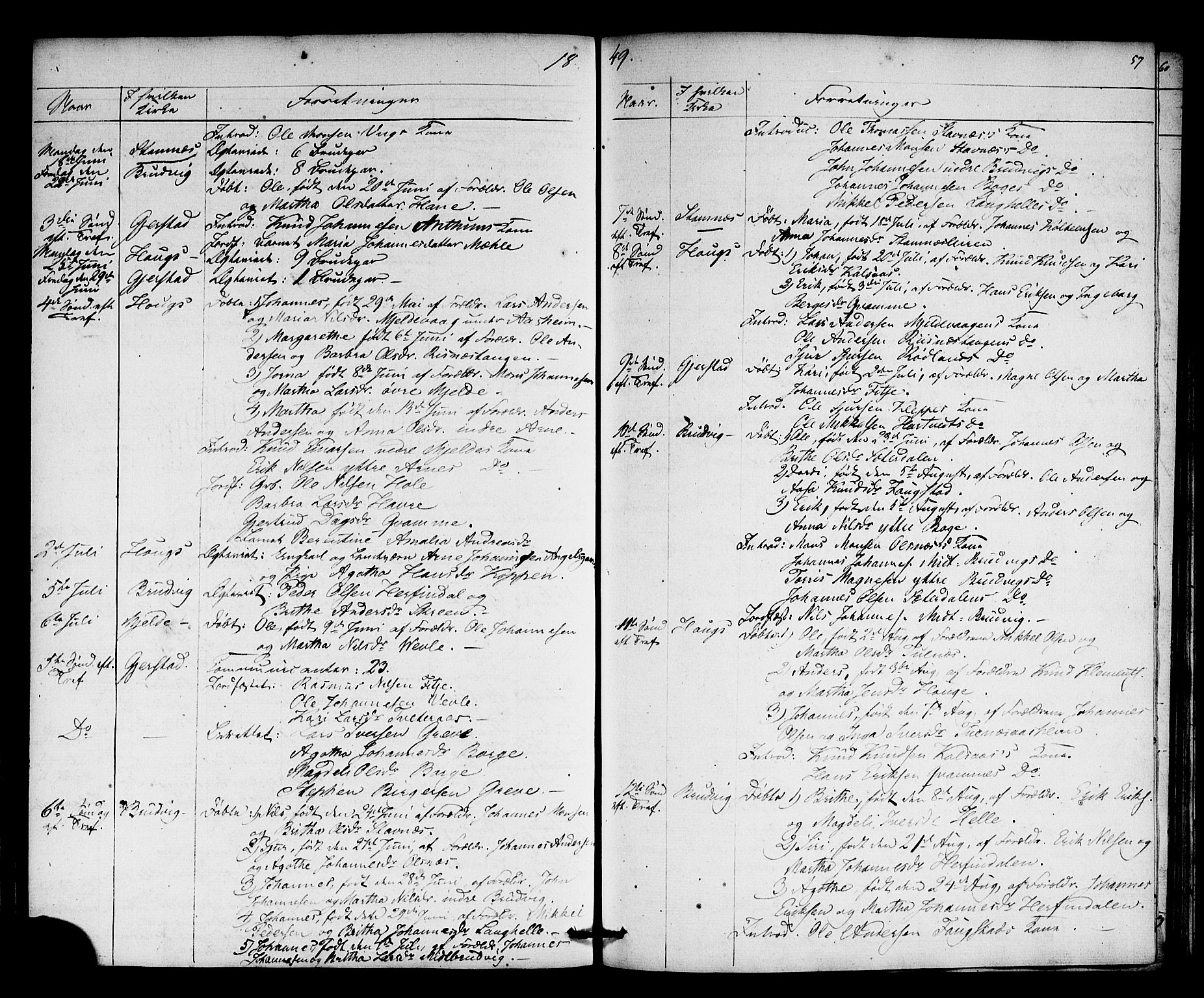 Haus sokneprestembete, AV/SAB-A-75601: Curate's parish register no. A 2, 1841-1850, p. 57