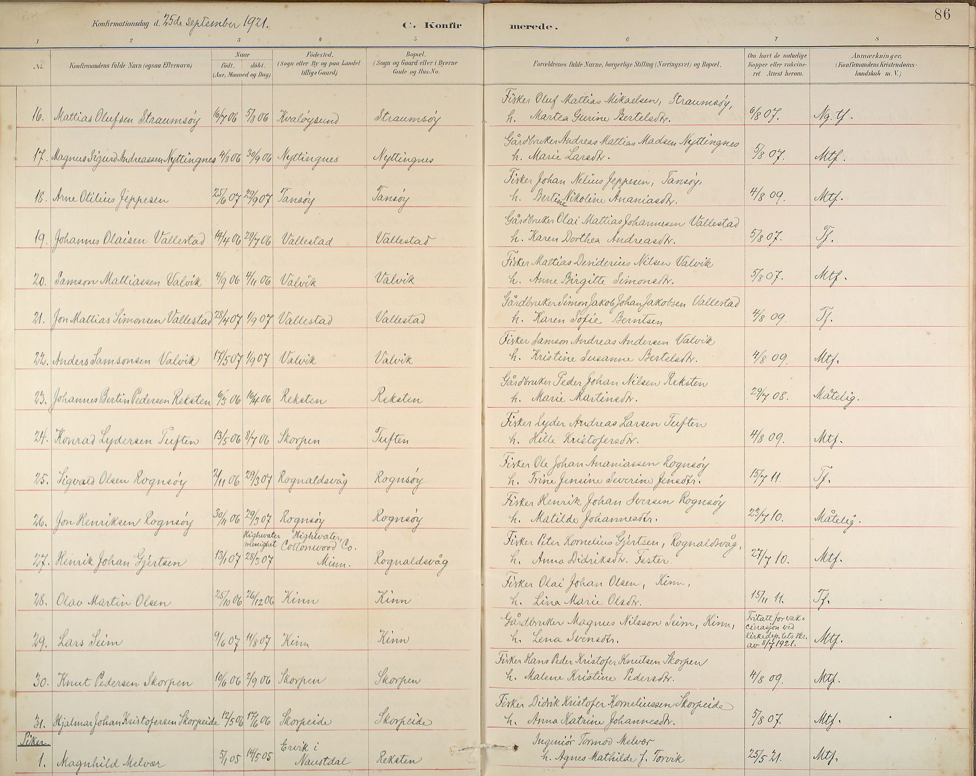 Kinn sokneprestembete, AV/SAB-A-80801/H/Haa/Haab/L0006: Parish register (official) no. B 6, 1883-1925, p. 86