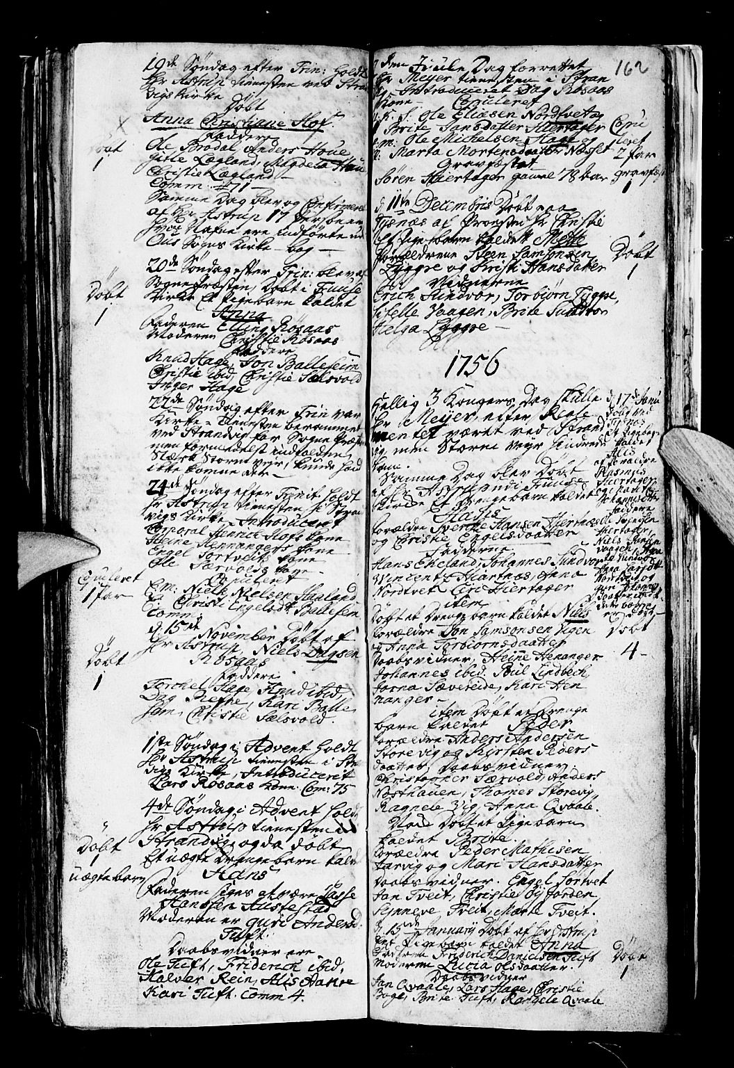 Os sokneprestembete, SAB/A-99929: Parish register (official) no. A 5, 1669-1760, p. 162