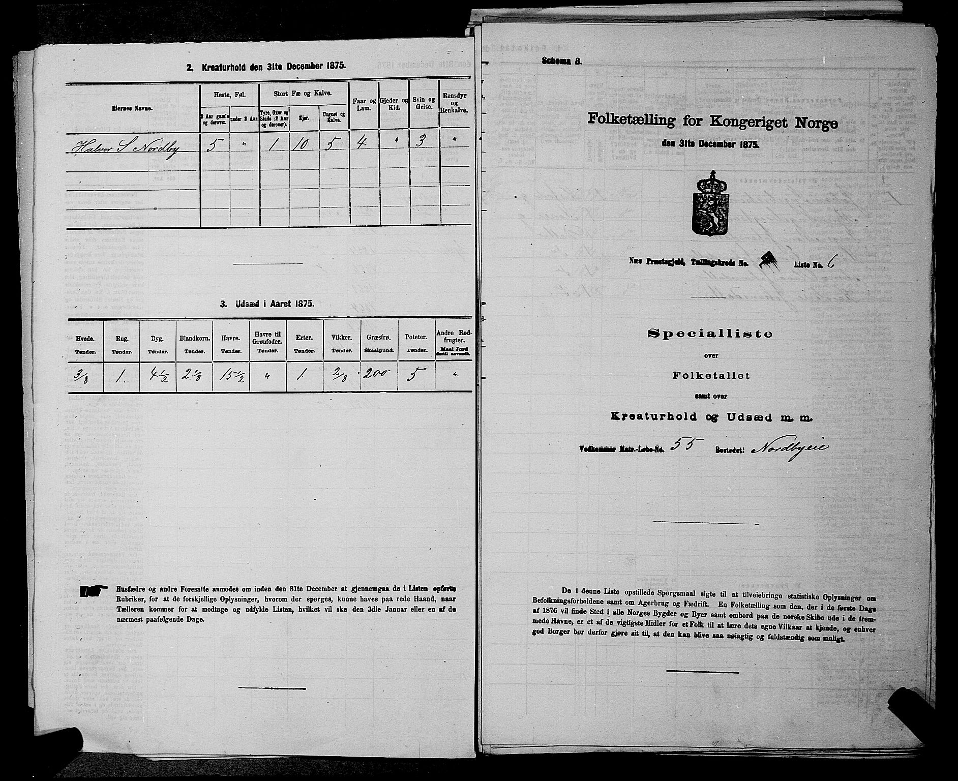 RA, 1875 census for 0236P Nes, 1875, p. 499