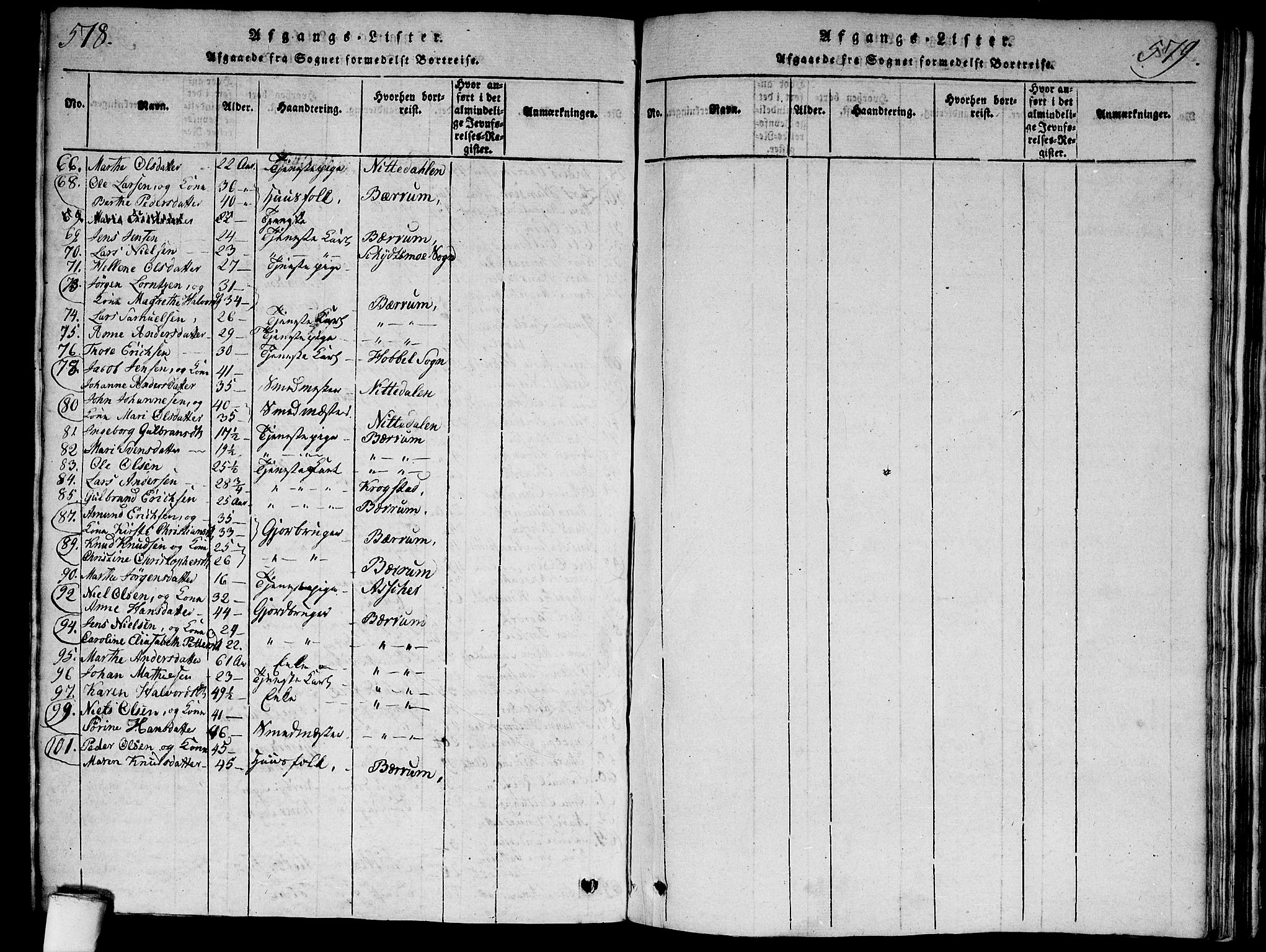 Aker prestekontor kirkebøker, AV/SAO-A-10861/G/L0002: Parish register (copy) no. 2, 1815-1819, p. 578-579