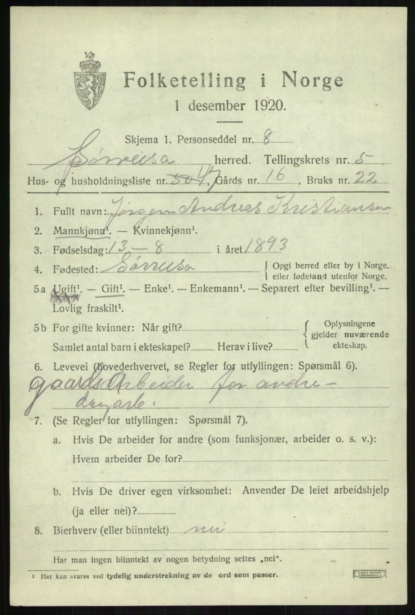 SATØ, 1920 census for Sørreisa, 1920, p. 2934