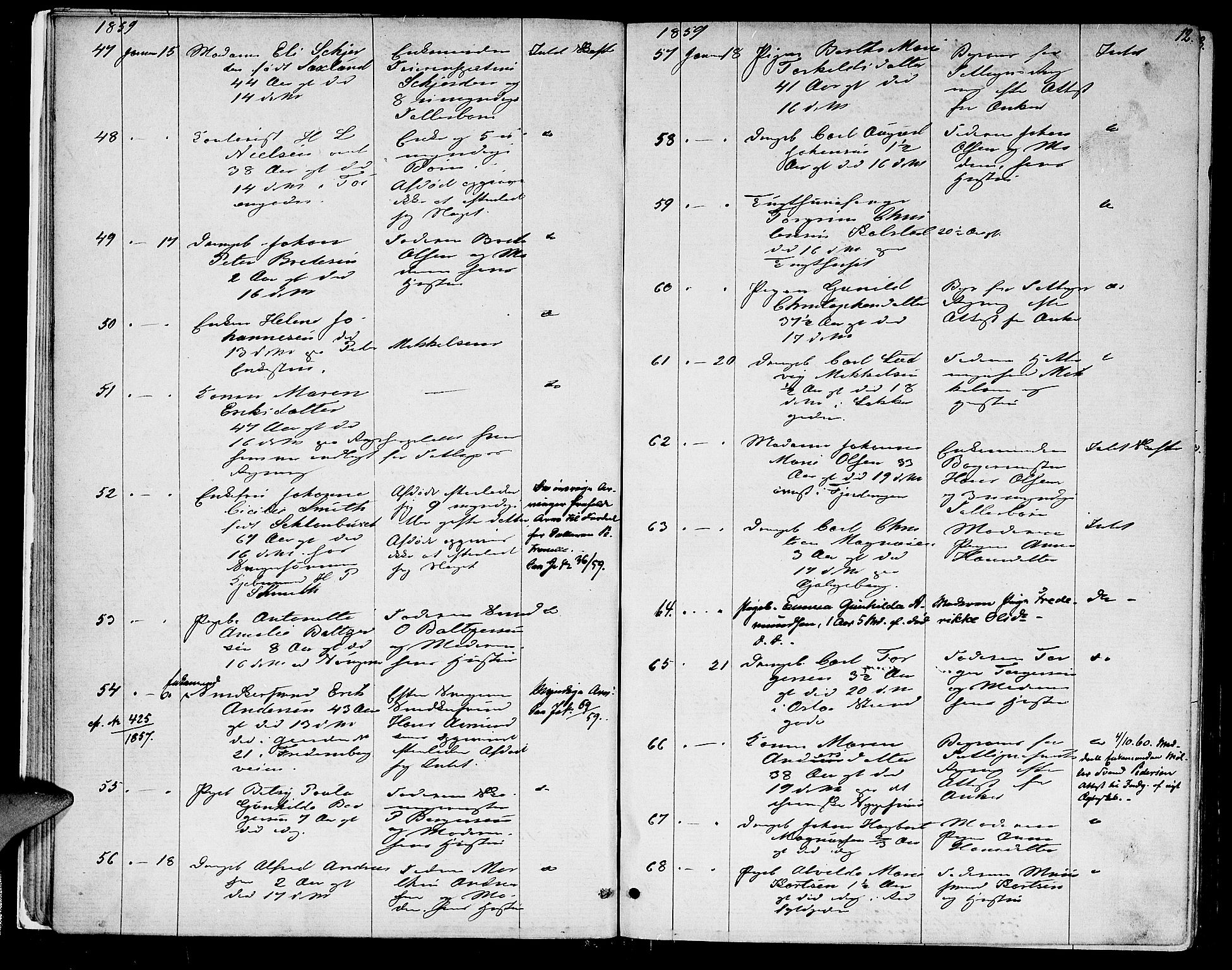 Oslo skifterett, SAO/A-10383/G/Ga/Gaa/L0006: Dødsfallsprotokoll, 1858-1863, p. 11b-12a