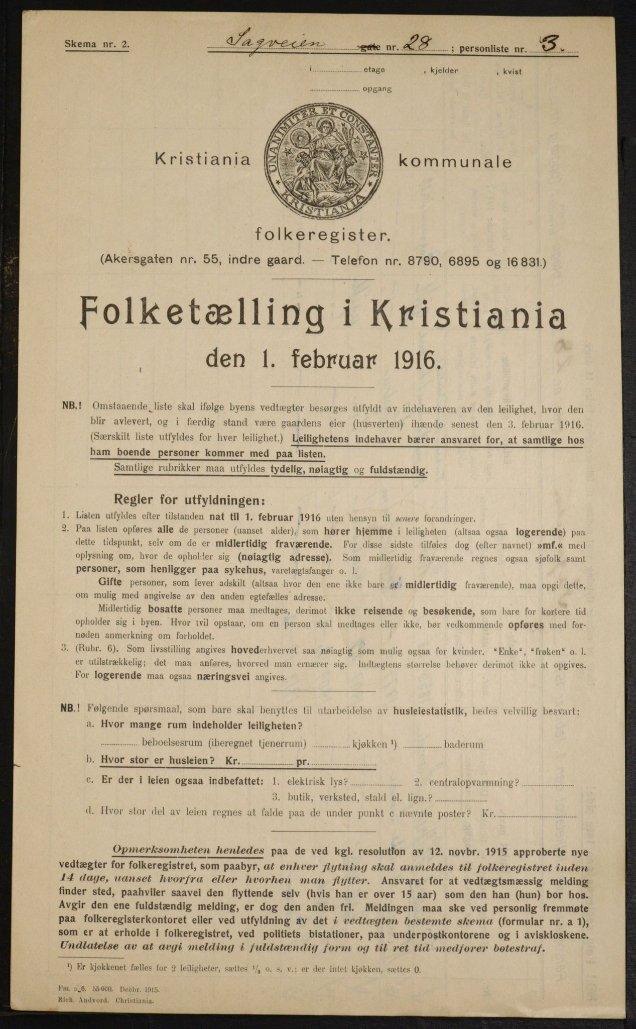 OBA, Municipal Census 1916 for Kristiania, 1916, p. 88875