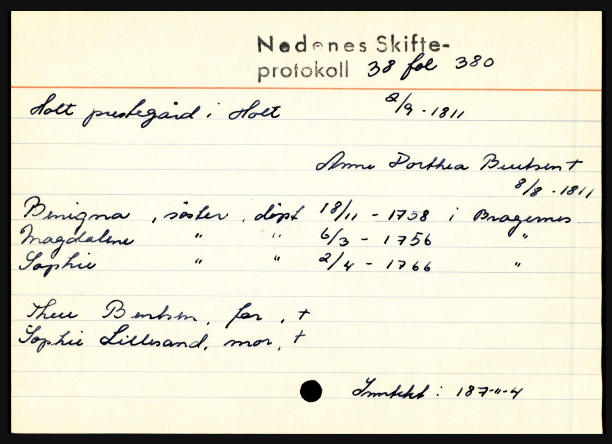 Nedenes sorenskriveri før 1824, AV/SAK-1221-0007/H, p. 12557