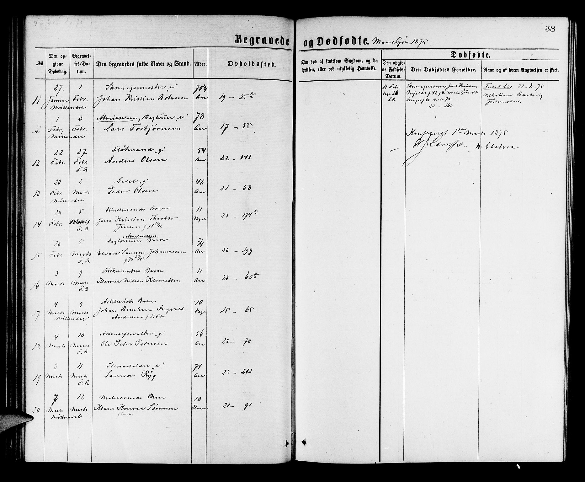 Korskirken sokneprestembete, AV/SAB-A-76101/H/Hab: Parish register (copy) no. E 3, 1871-1883, p. 38