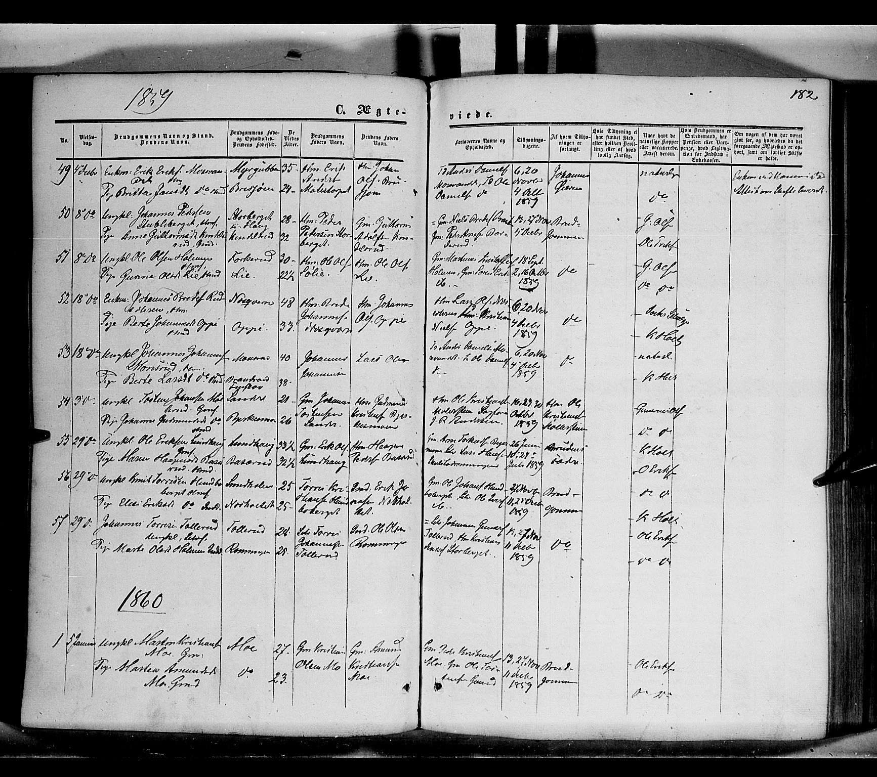 Grue prestekontor, AV/SAH-PREST-036/H/Ha/Haa/L0009: Parish register (official) no. 9, 1859-1863, p. 182