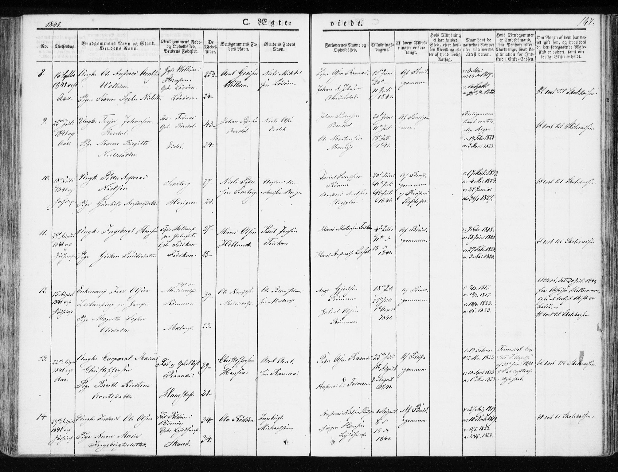 Ministerialprotokoller, klokkerbøker og fødselsregistre - Sør-Trøndelag, AV/SAT-A-1456/655/L0676: Parish register (official) no. 655A05, 1830-1847, p. 147