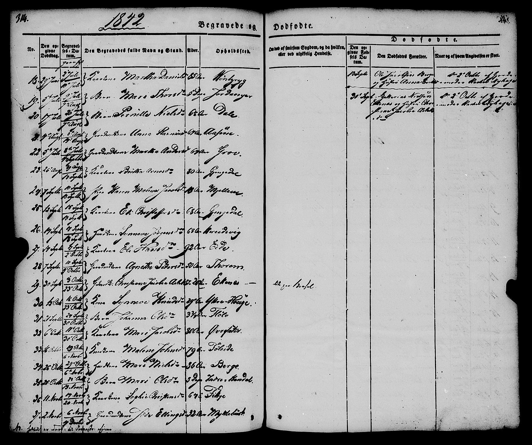 Gloppen sokneprestembete, AV/SAB-A-80101/H/Haa/Haaa/L0008: Parish register (official) no. A 8, 1837-1855, p. 314