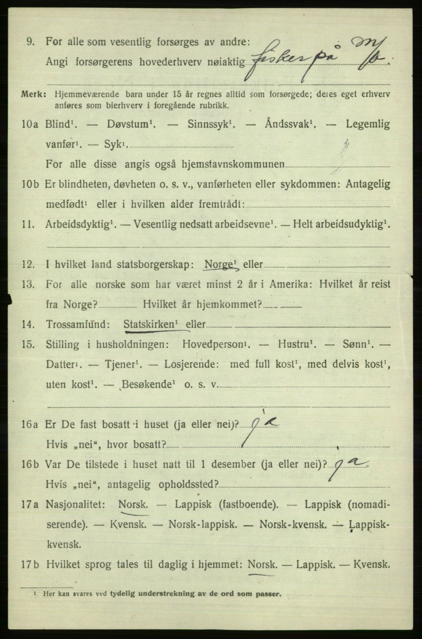 SATØ, 1920 census for Kjelvik, 1920, p. 5410