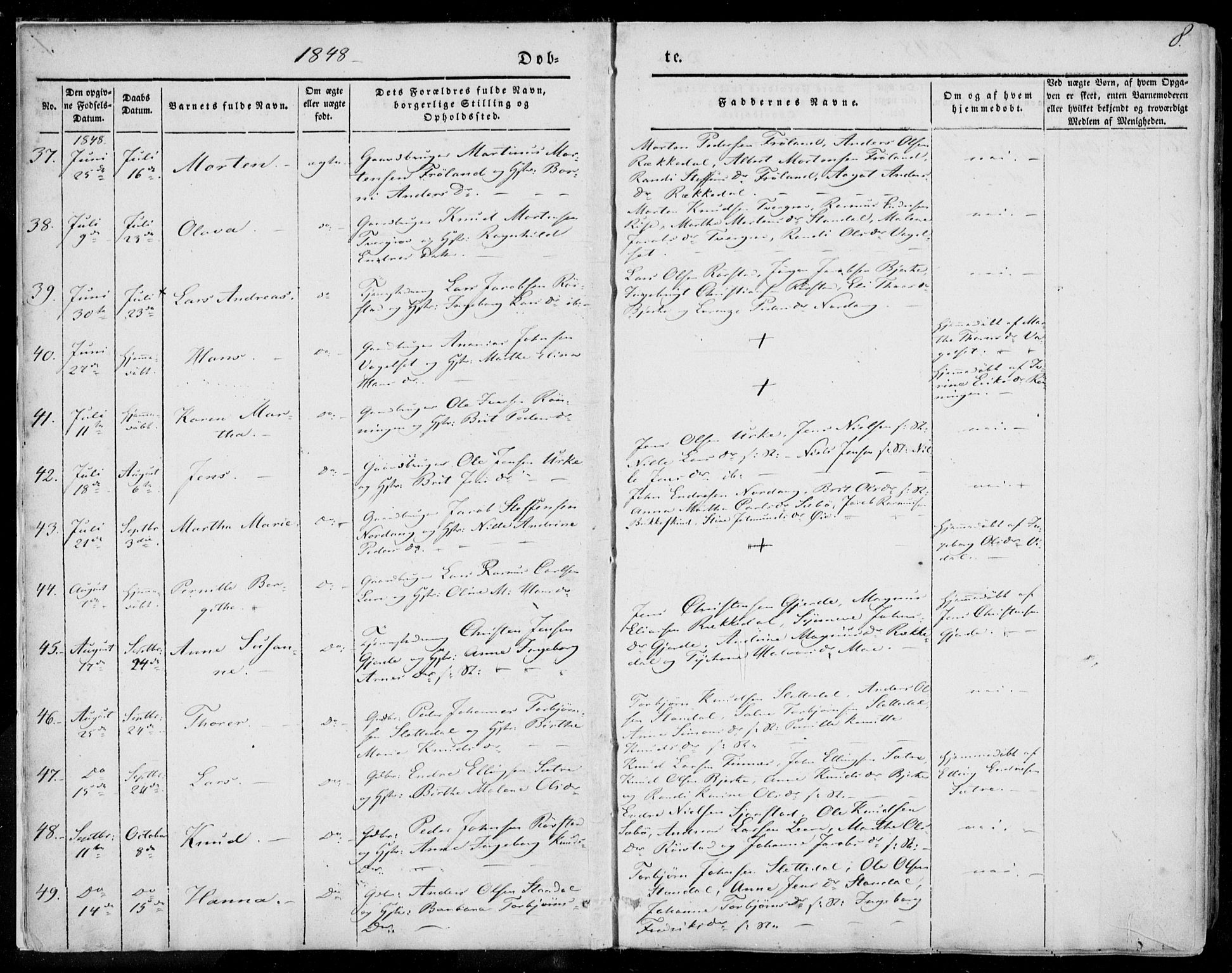 Ministerialprotokoller, klokkerbøker og fødselsregistre - Møre og Romsdal, SAT/A-1454/515/L0209: Parish register (official) no. 515A05, 1847-1868, p. 8
