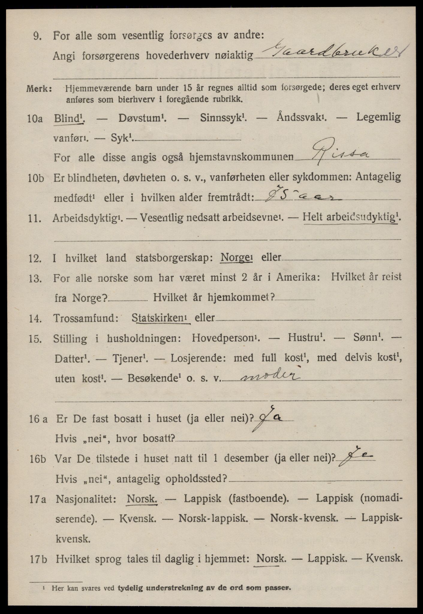 SAT, 1920 census for Rissa, 1920, p. 5474