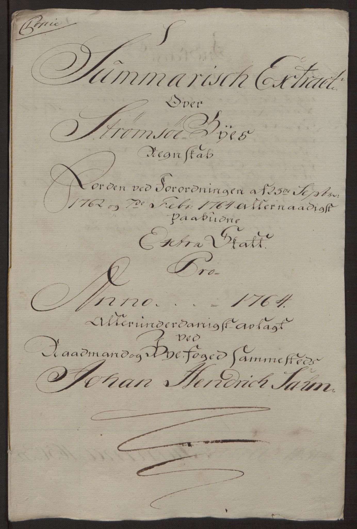 Rentekammeret inntil 1814, Reviderte regnskaper, Byregnskaper, AV/RA-EA-4066/R/Rg/L0144/0001: [G4] Kontribusjonsregnskap / Ekstraskatt, 1762-1767, p. 201