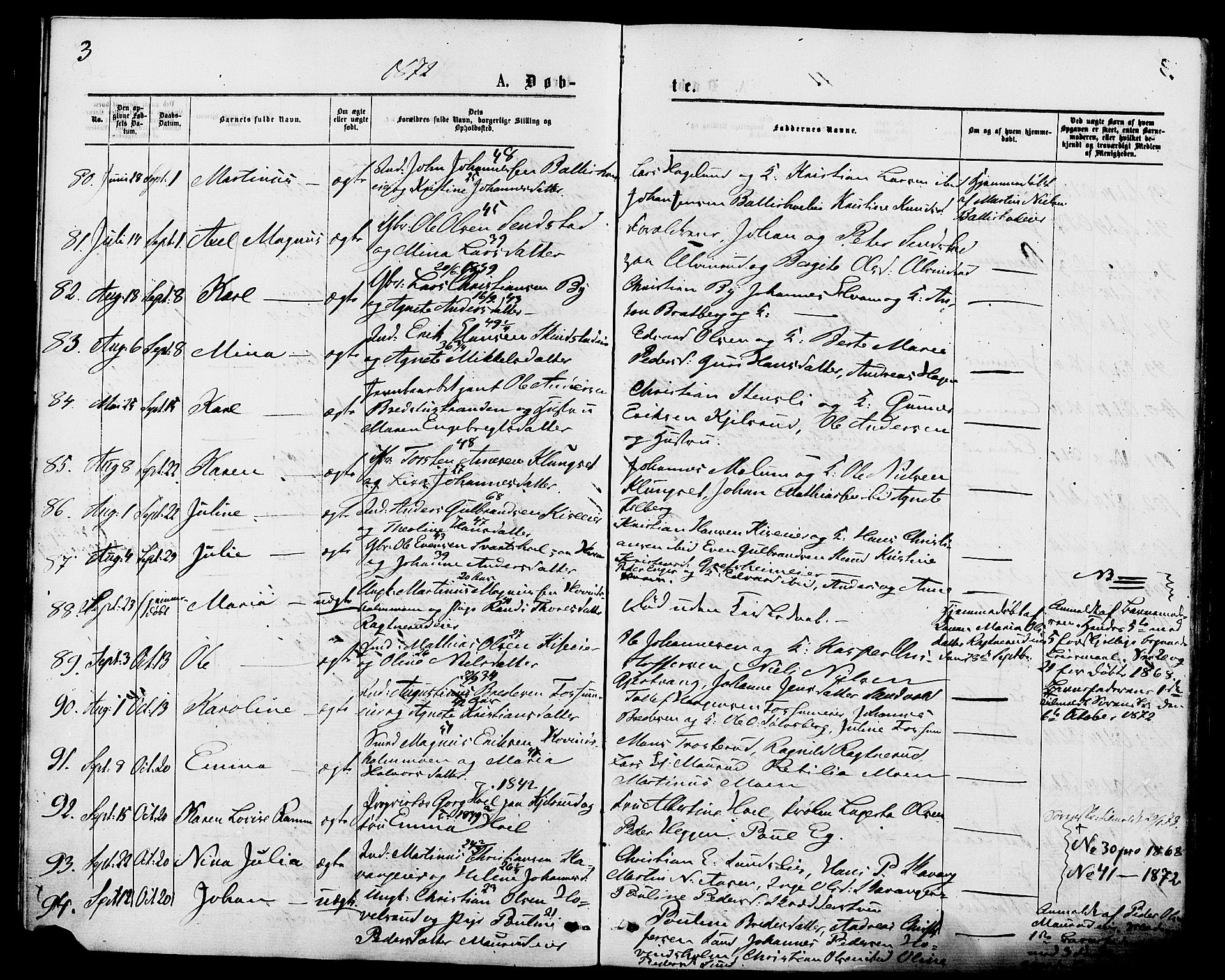 Nes prestekontor, Hedmark, SAH/PREST-020/K/Ka/L0005: Parish register (official) no. 5, 1872-1886, p. 3