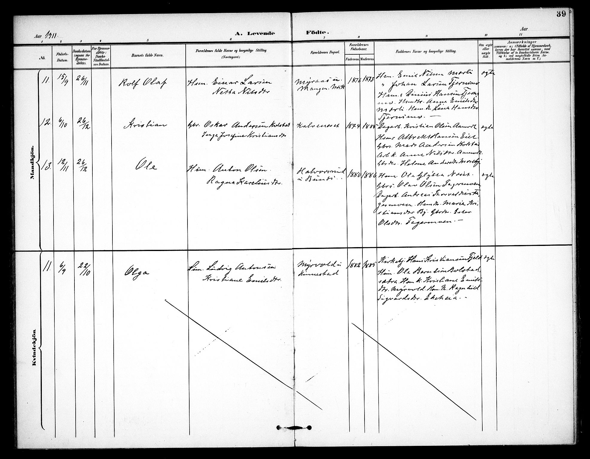 Høland prestekontor Kirkebøker, AV/SAO-A-10346a/F/Fc/L0003: Parish register (official) no. III 3, 1897-1911, p. 39