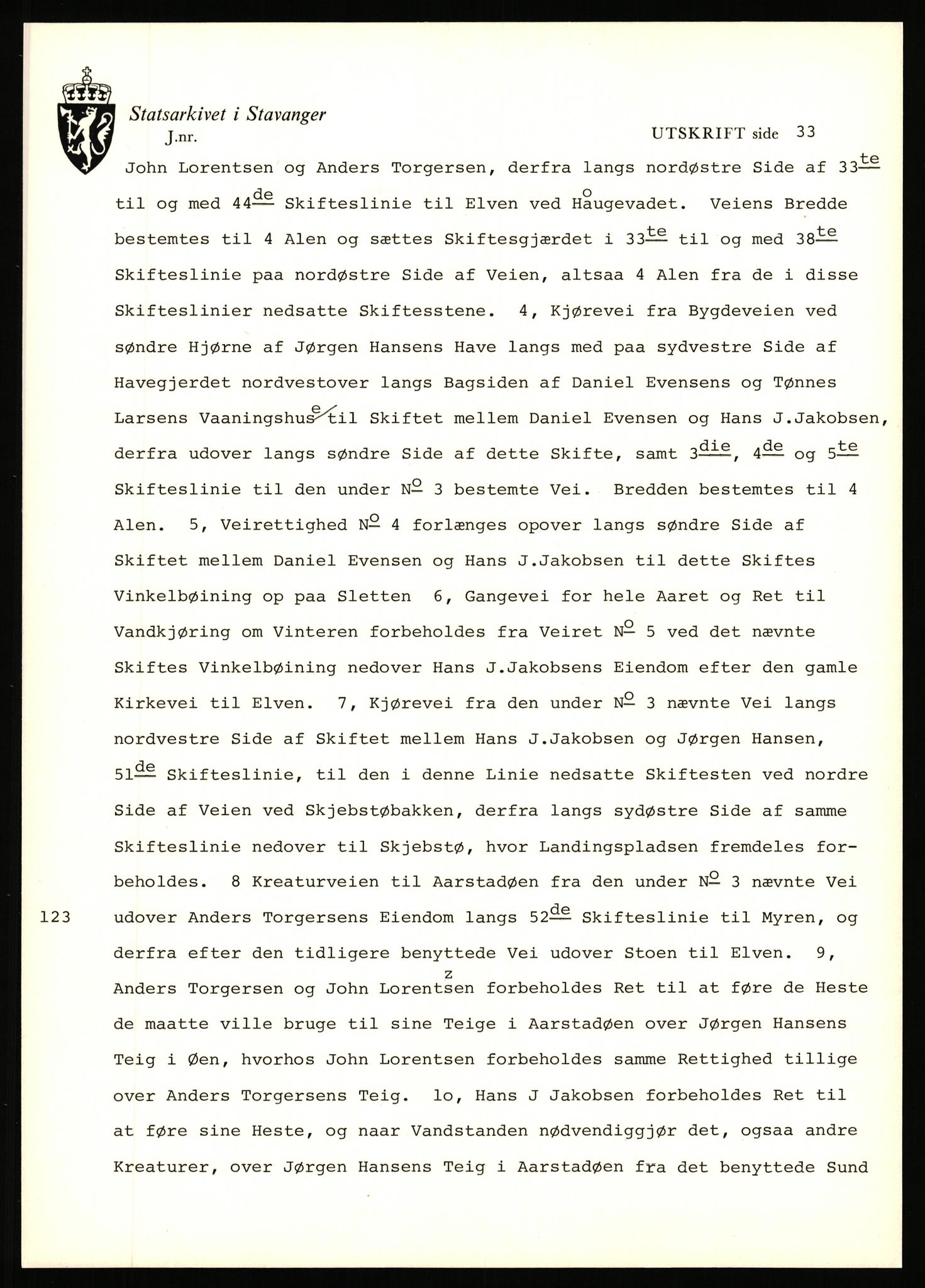 Statsarkivet i Stavanger, AV/SAST-A-101971/03/Y/Yj/L0101: Avskrifter sortert etter gårdsnavn: Årstad - Åse øvre, 1750-1930, p. 358