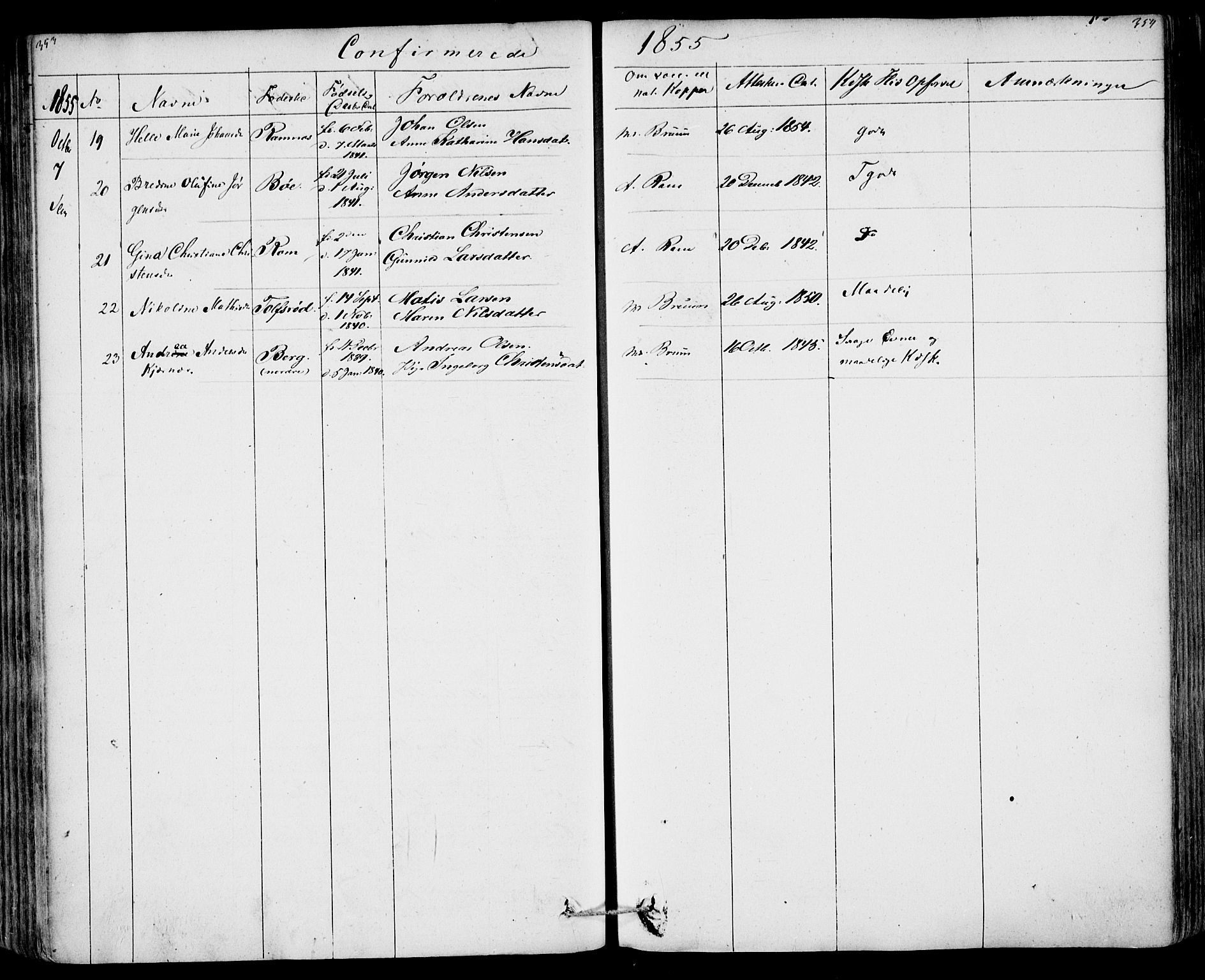 Sem kirkebøker, AV/SAKO-A-5/F/Fa/L0006: Parish register (official) no. I 6, 1843-1855, p. 353-354