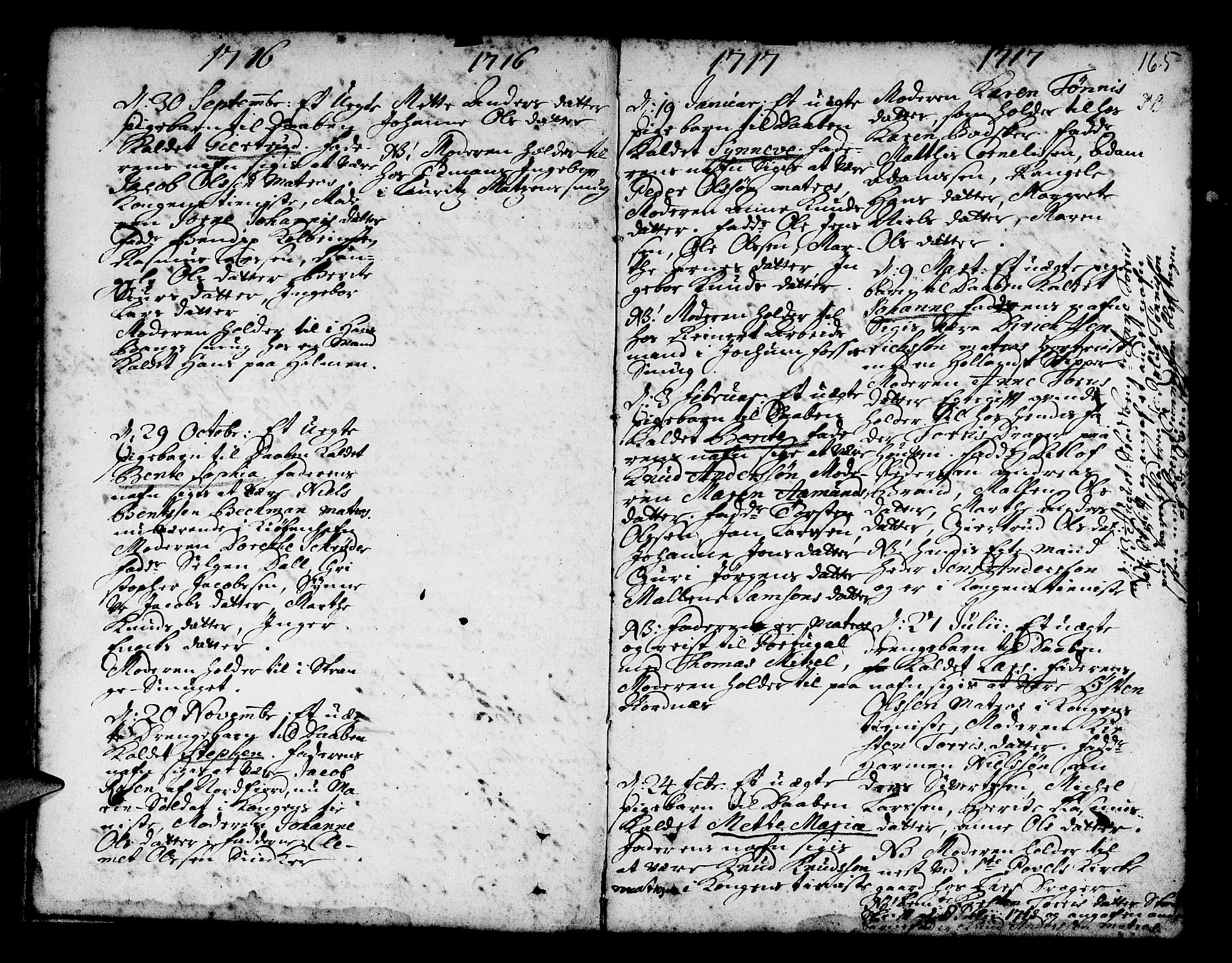 Nykirken Sokneprestembete, AV/SAB-A-77101/H/Haa/L0002: Parish register (official) no. A 2, 1700-1723, p. 165