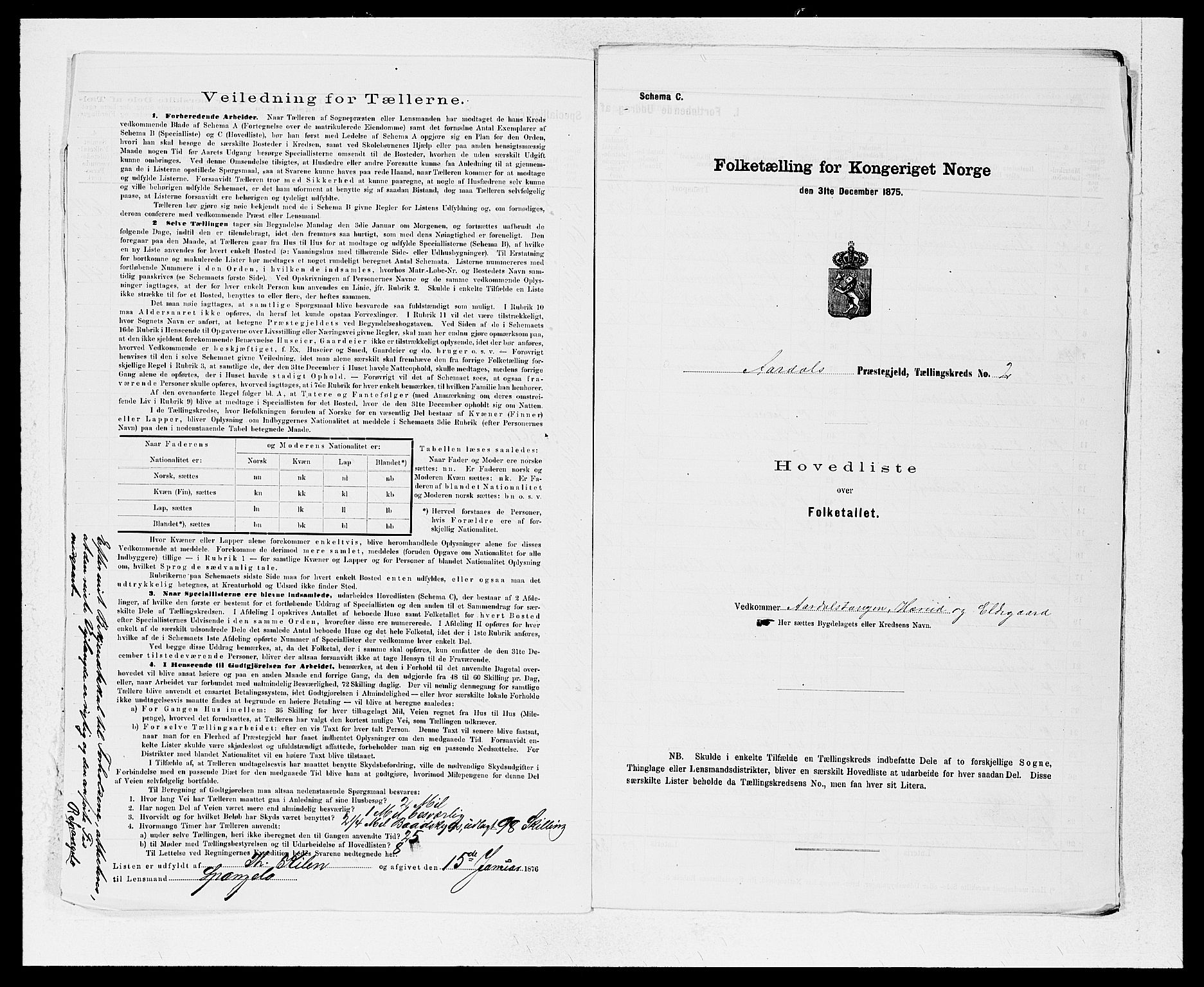 SAB, 1875 census for 1424P Årdal, 1875, p. 4