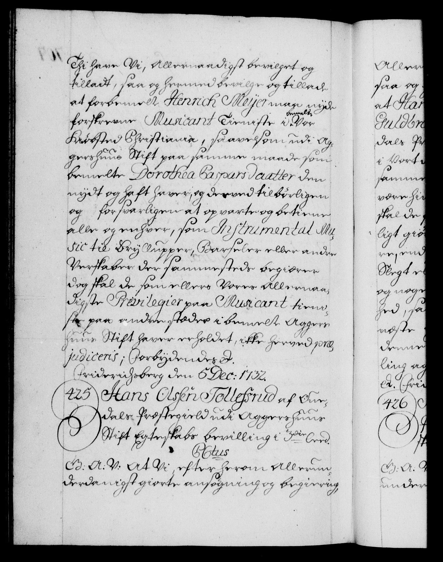 Danske Kanselli 1572-1799, AV/RA-EA-3023/F/Fc/Fca/Fcaa/L0027: Norske registre, 1730-1732, p. 707b