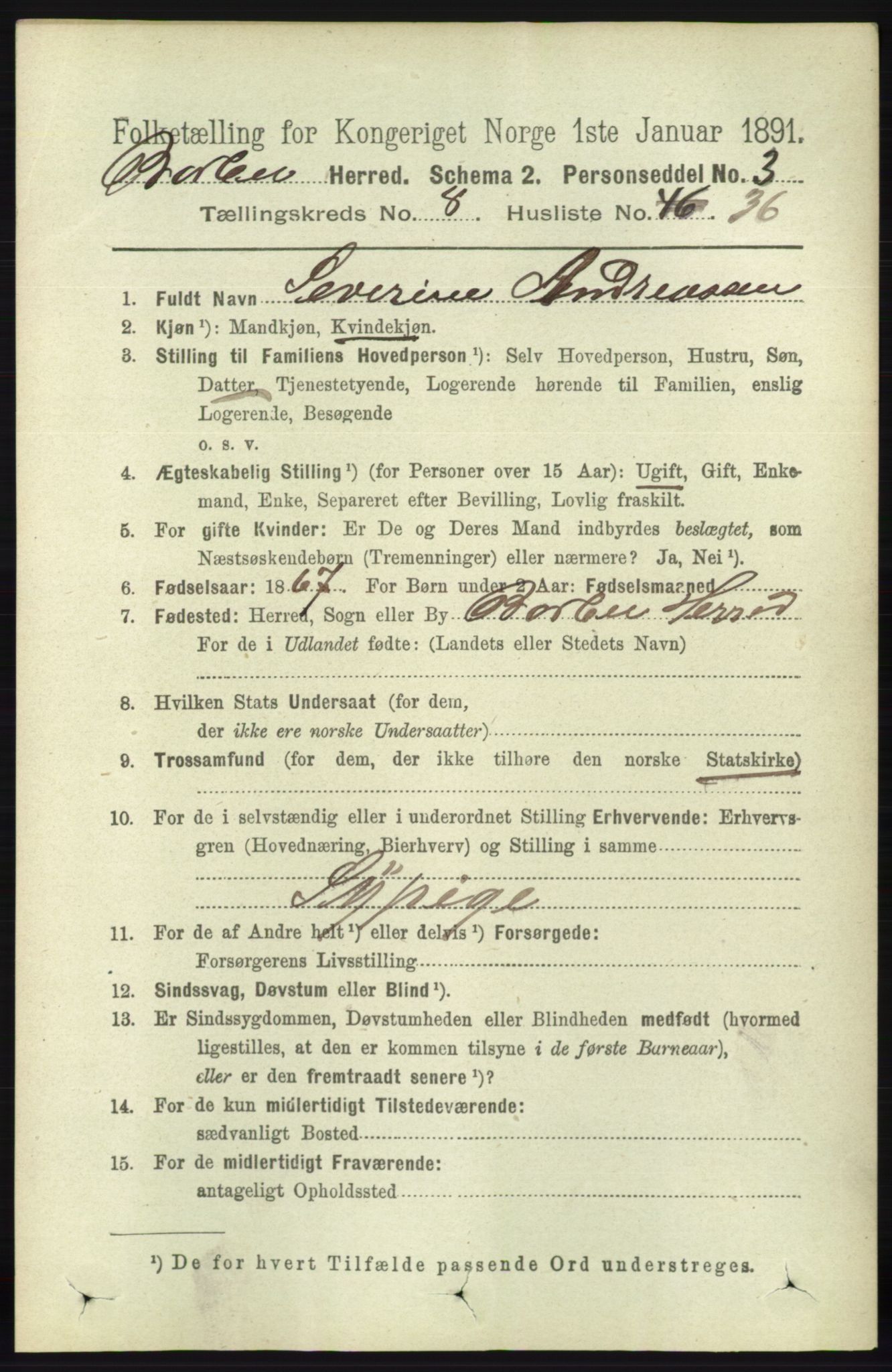 RA, 1891 census for 0990 Barbu, 1891, p. 6205