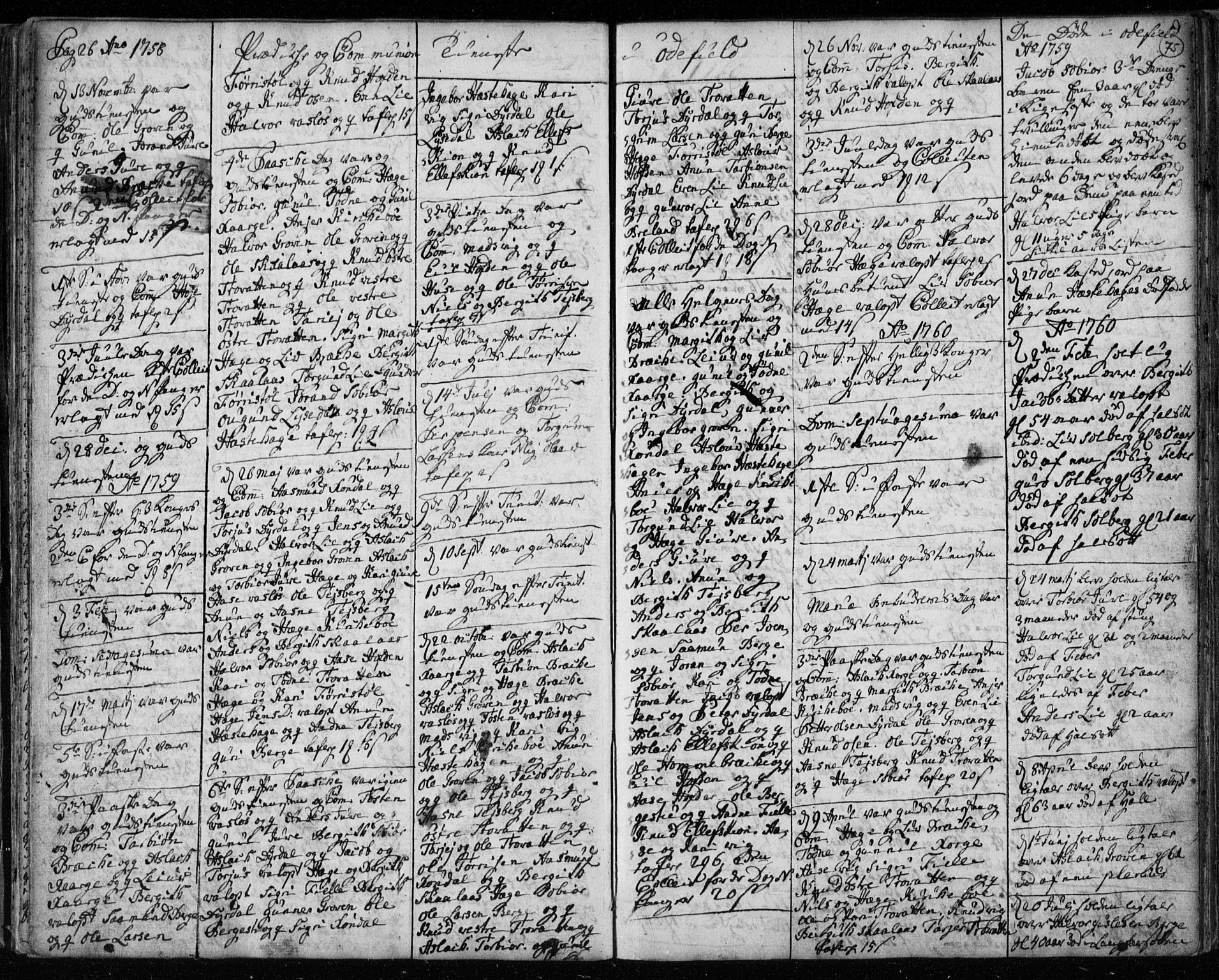 Lårdal kirkebøker, SAKO/A-284/F/Fa/L0003: Parish register (official) no. I 3, 1754-1790, p. 75