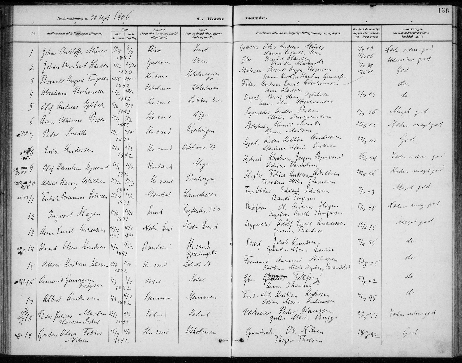 Oddernes sokneprestkontor, AV/SAK-1111-0033/F/Fa/Faa/L0010: Parish register (official) no. A 10, 1897-1911, p. 156