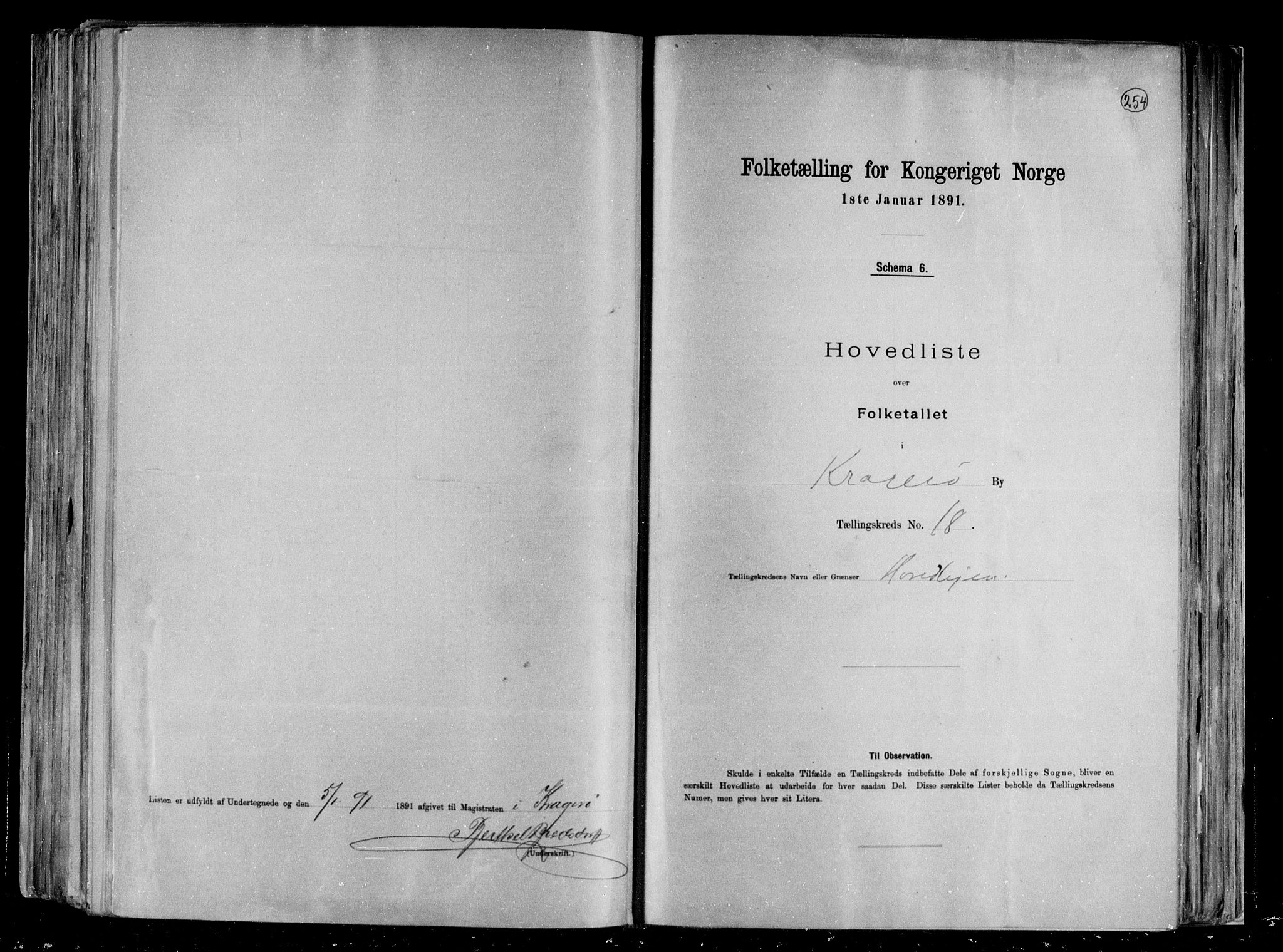 RA, 1891 census for 0801 Kragerø, 1891, p. 39