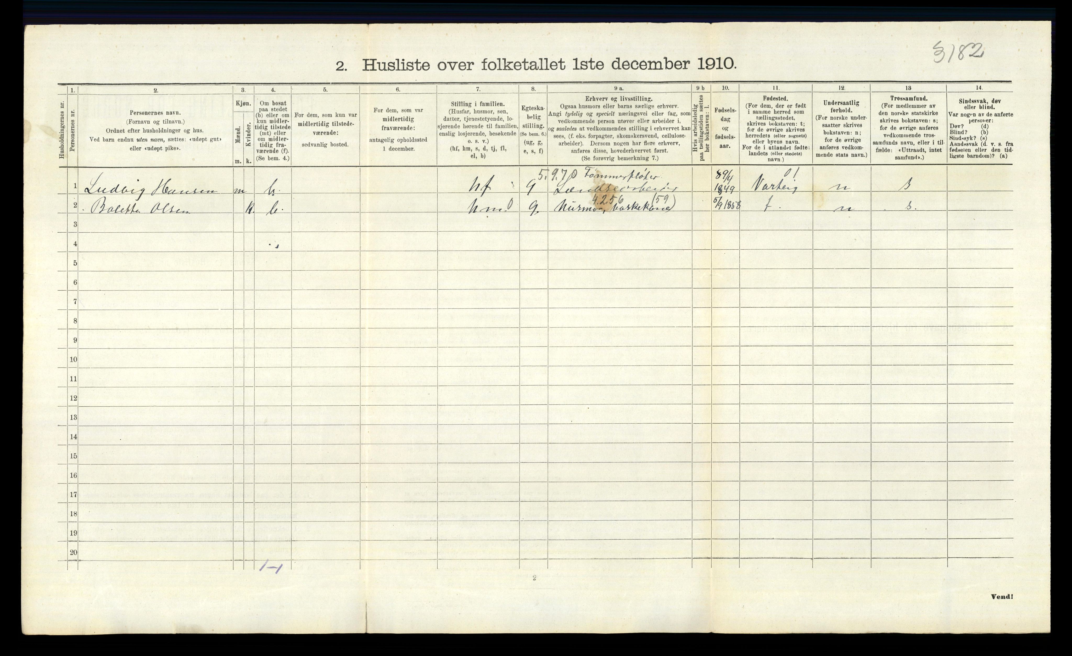 RA, 1910 census for Tune, 1910, p. 955