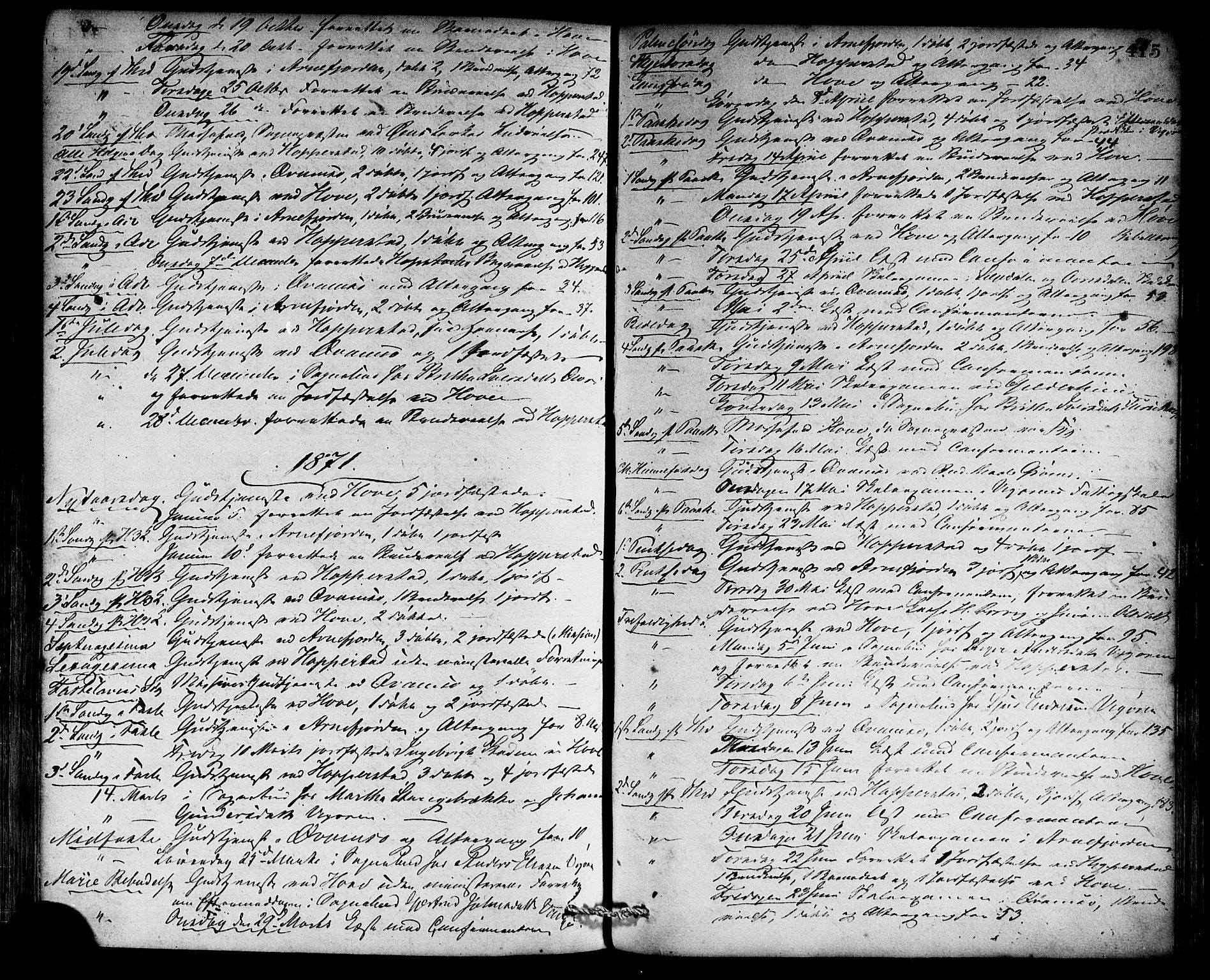 Vik sokneprestembete, AV/SAB-A-81501/H/Haa/Haaa/L0009: Parish register (official) no. A 9, 1866-1877, p. 415