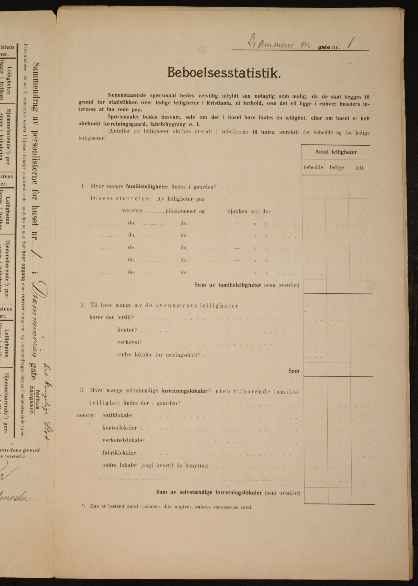 OBA, Municipal Census 1910 for Kristiania, 1910, p. 15542