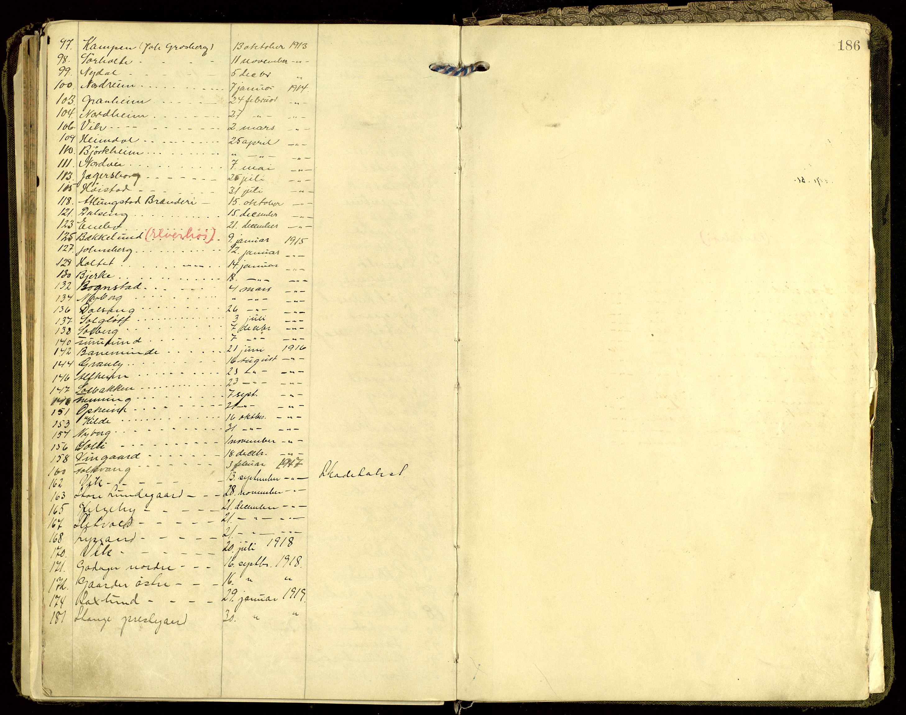 Norges Brannkasse, Stange, AV/SAH-NBRANS-009/F/L0002: Branntakstprotokoll, 1907-1919, p. 185b-186a