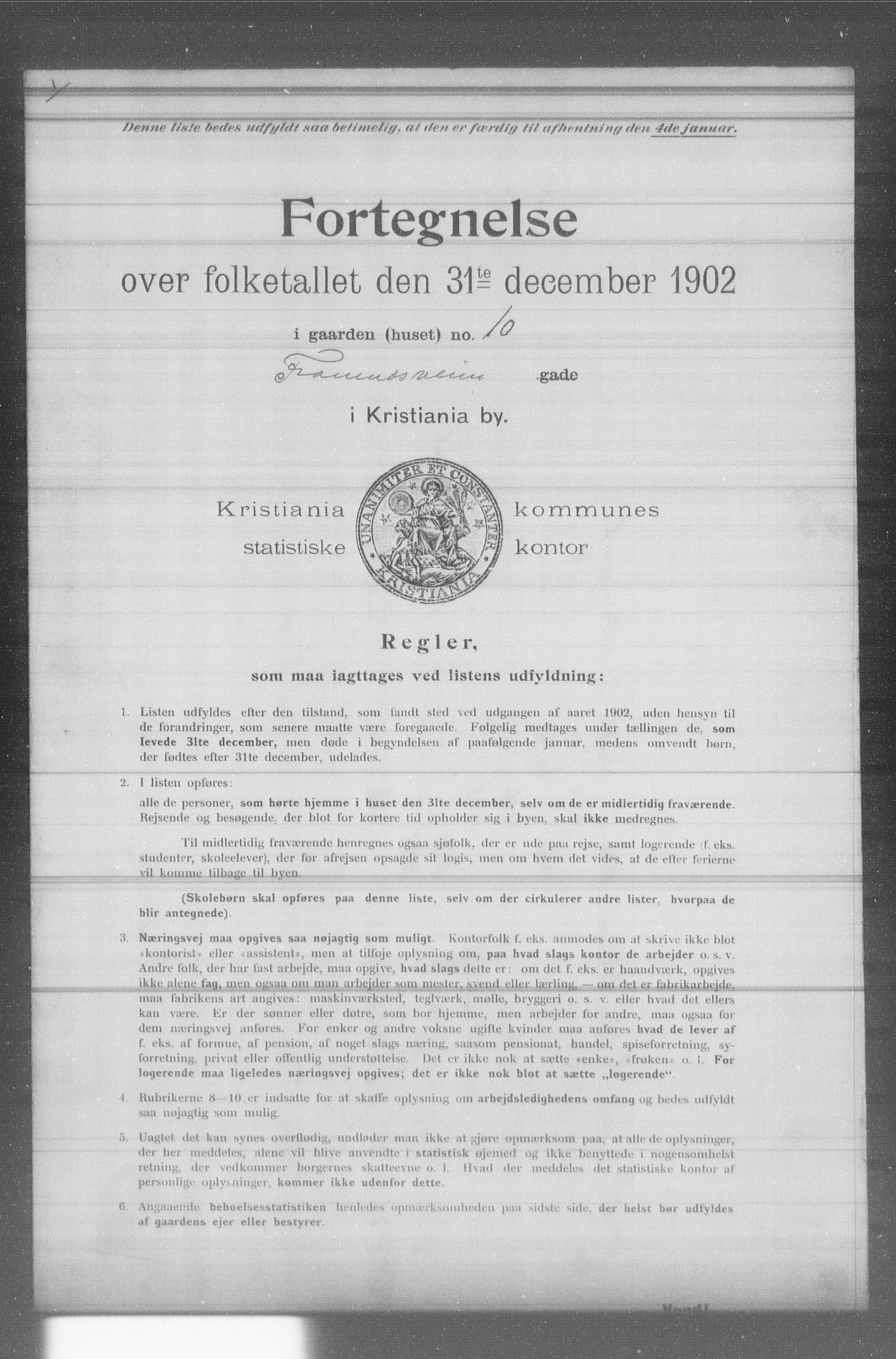 OBA, Municipal Census 1902 for Kristiania, 1902, p. 4944