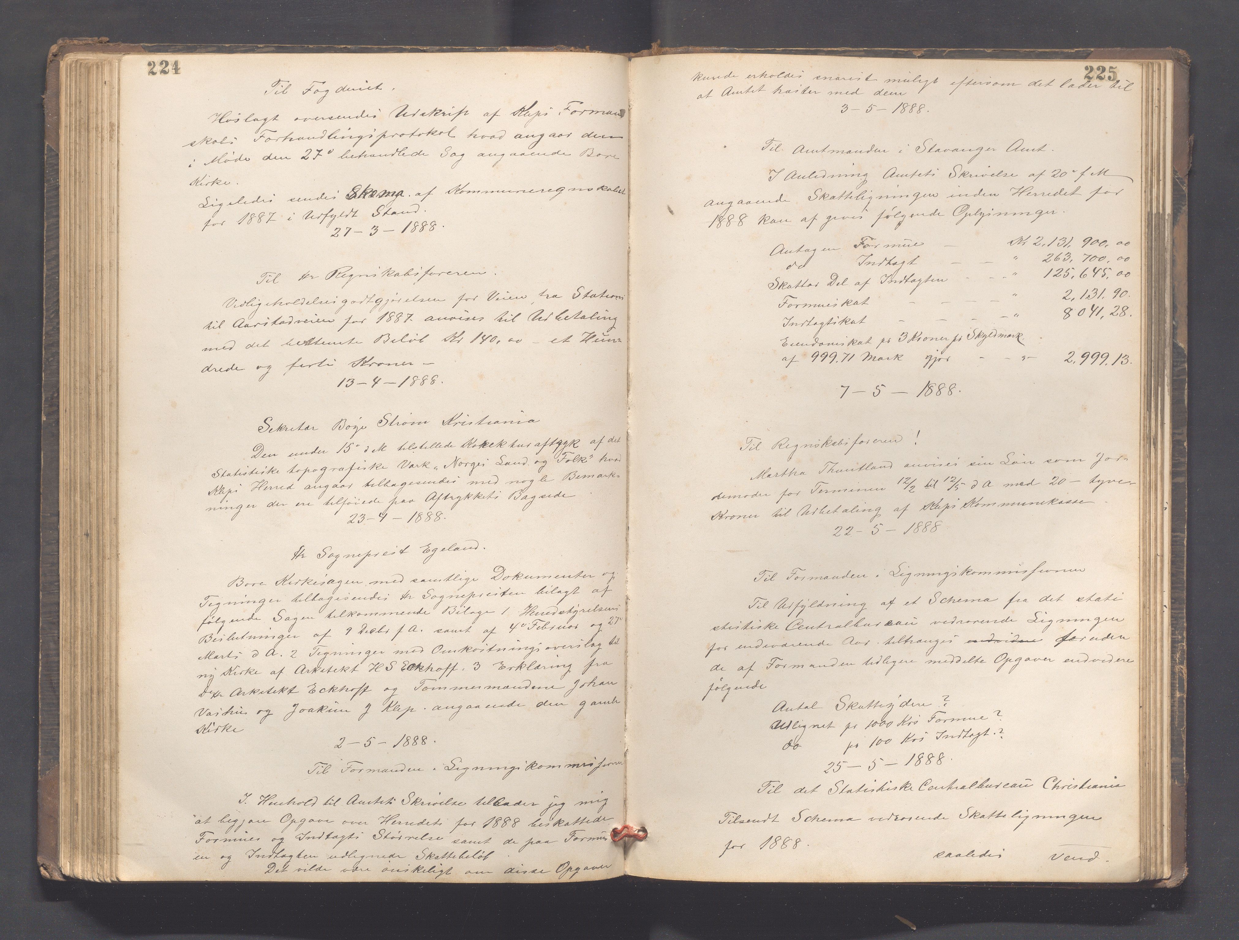 Klepp kommune - Formannskapet, IKAR/K-100277/B/L0003: Kopibok, 1877-1892, p. 224-225