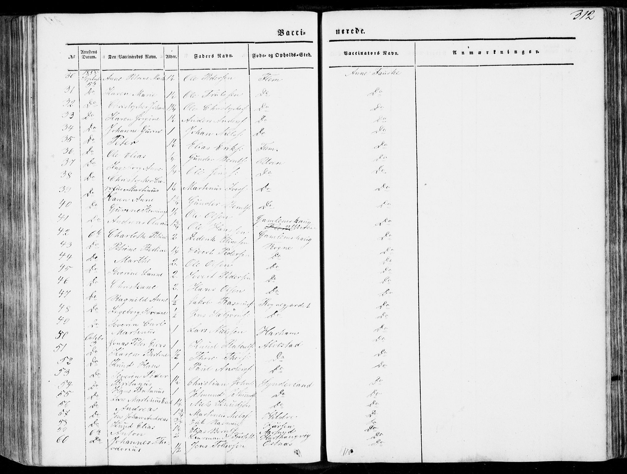 Ministerialprotokoller, klokkerbøker og fødselsregistre - Møre og Romsdal, SAT/A-1454/536/L0497: Parish register (official) no. 536A06, 1845-1865, p. 312