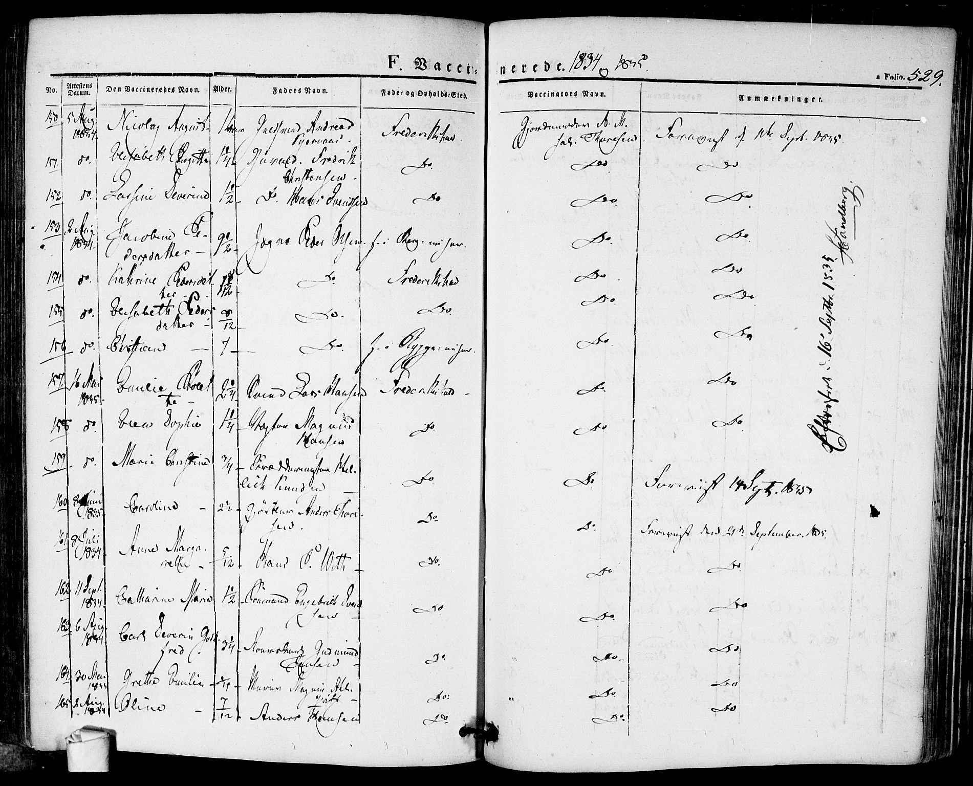 Halden prestekontor Kirkebøker, SAO/A-10909/F/Fa/L0005: Parish register (official) no. I 5, 1834-1845, p. 529
