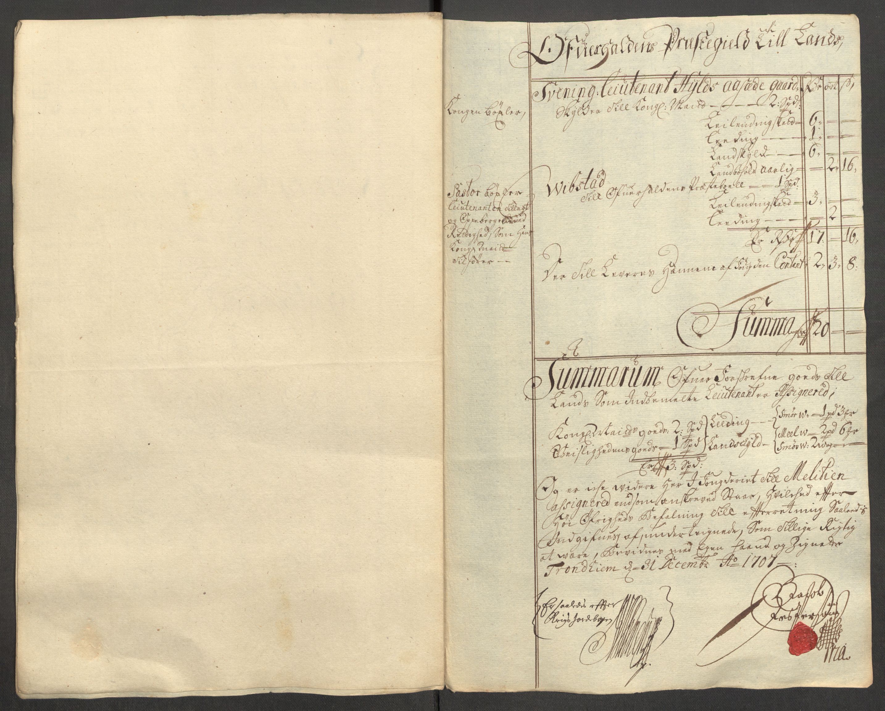 Rentekammeret inntil 1814, Reviderte regnskaper, Fogderegnskap, RA/EA-4092/R64/L4430: Fogderegnskap Namdal, 1707-1708, p. 180
