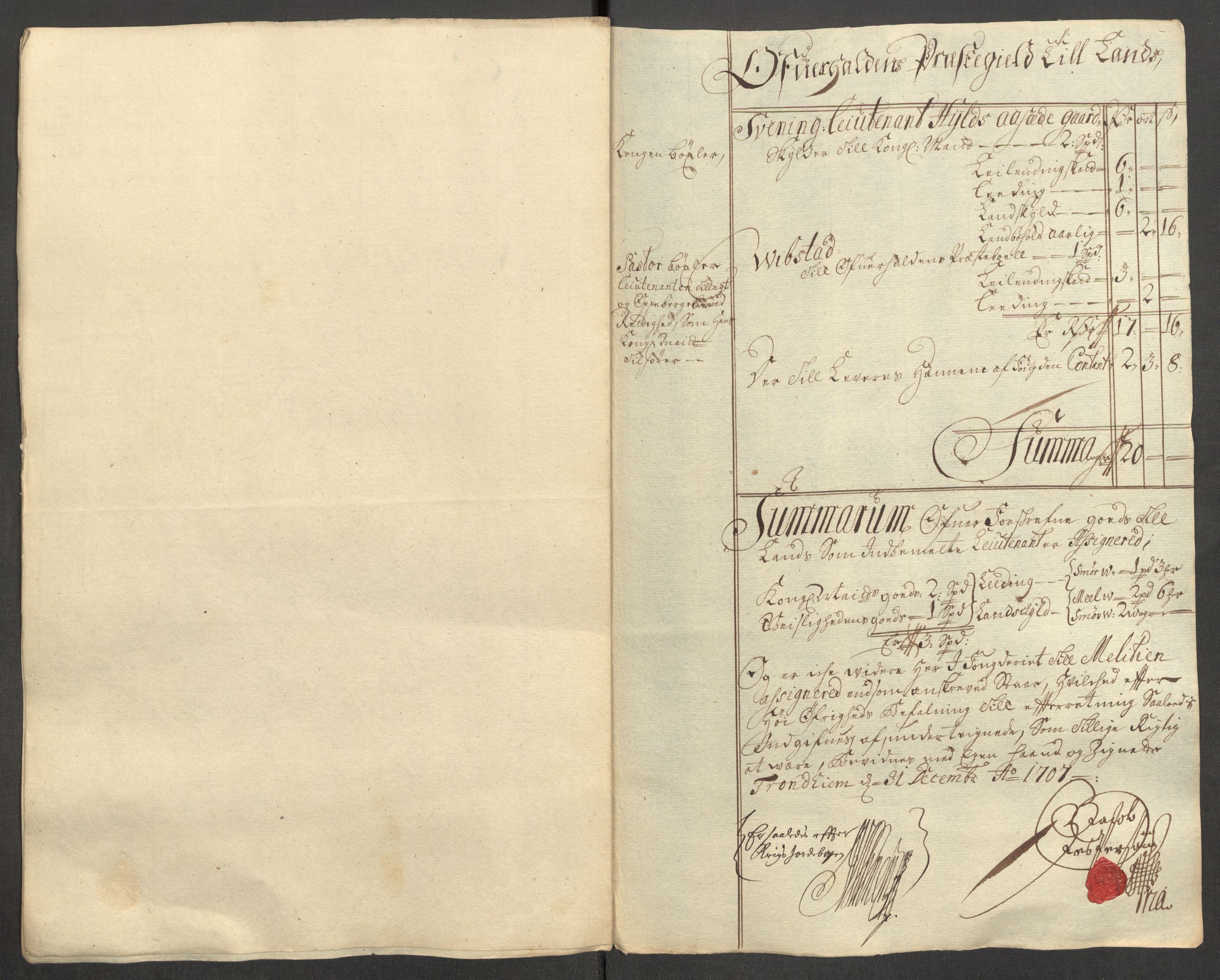 Rentekammeret inntil 1814, Reviderte regnskaper, Fogderegnskap, AV/RA-EA-4092/R64/L4430: Fogderegnskap Namdal, 1707-1708, p. 180